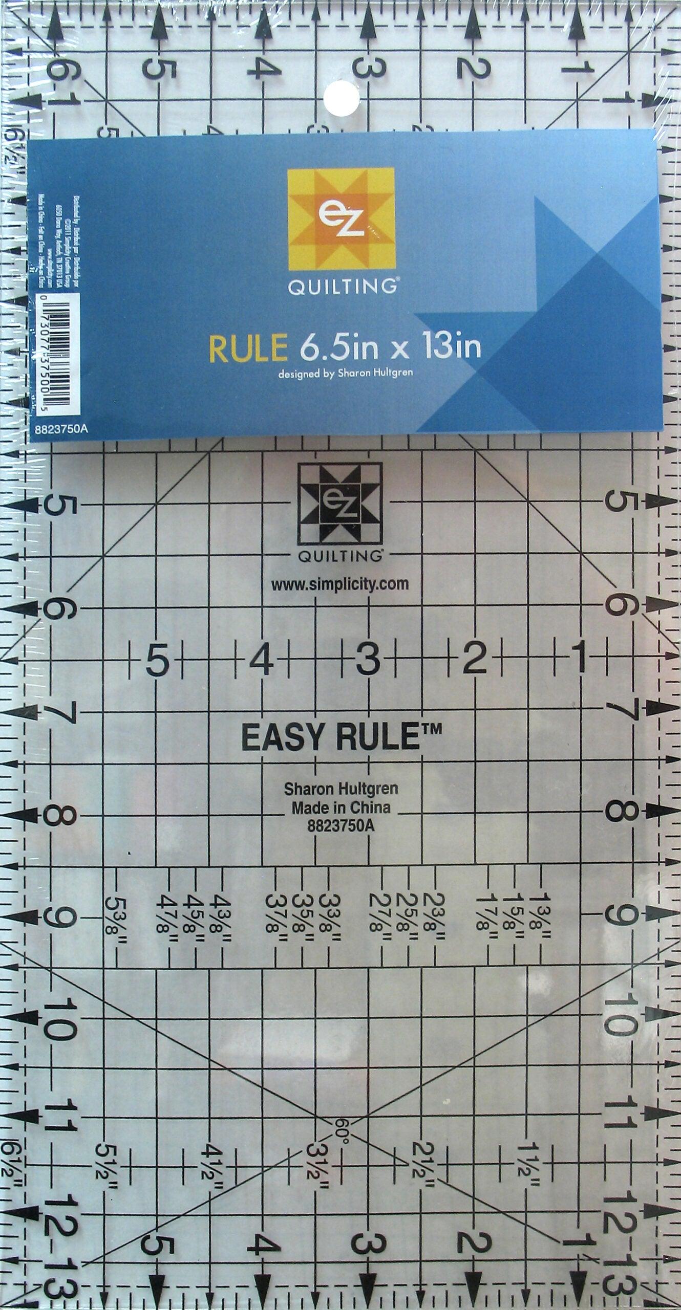 EZ Quilting Ruler 6.5”x 13”