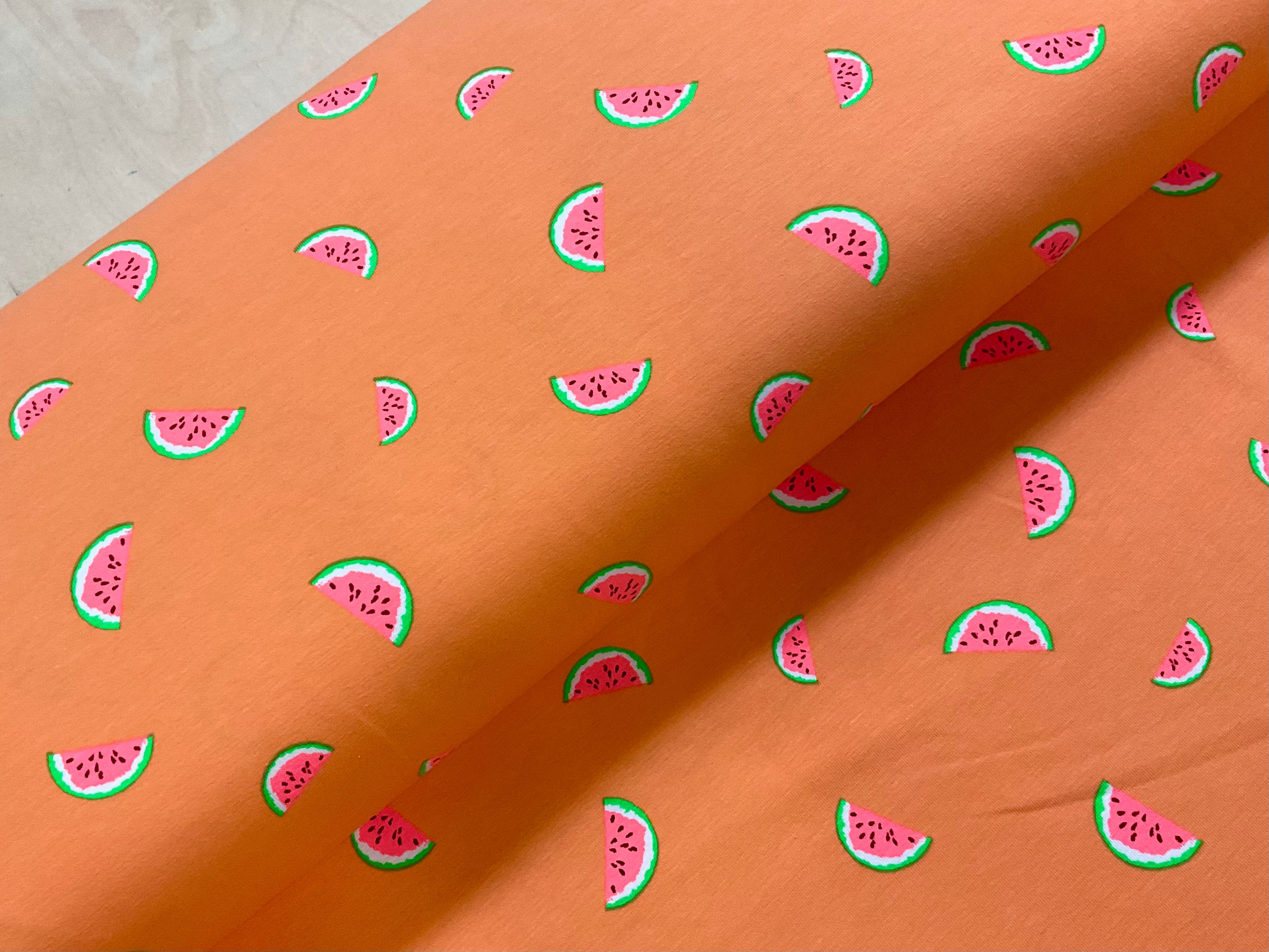 Neon Watermelons Cotton Jersey