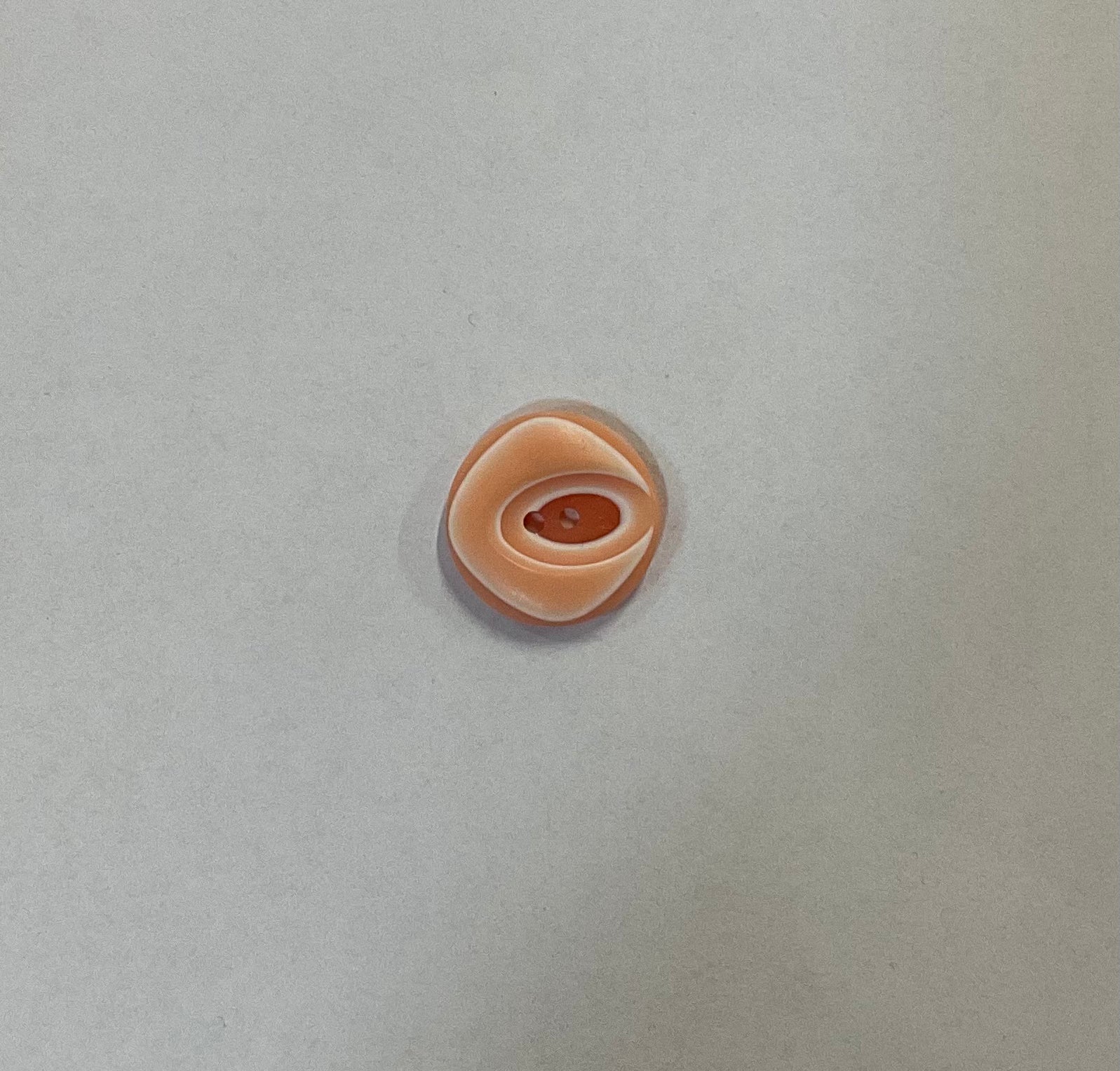 25mm Peach and White 2 holed marbled button