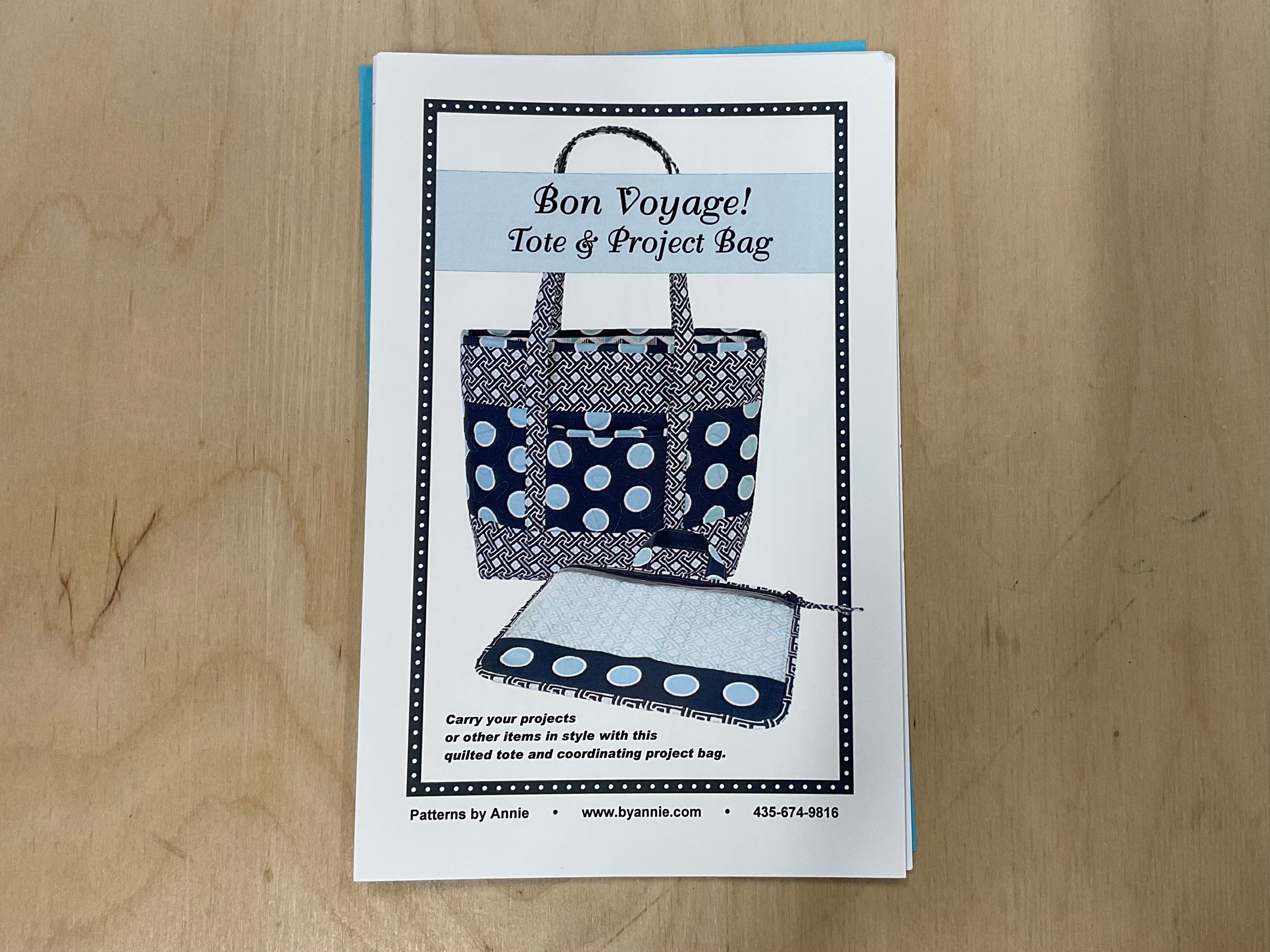 Patterns by Annie Bon Voyage! Tote and Project Bag Sewing Pattern