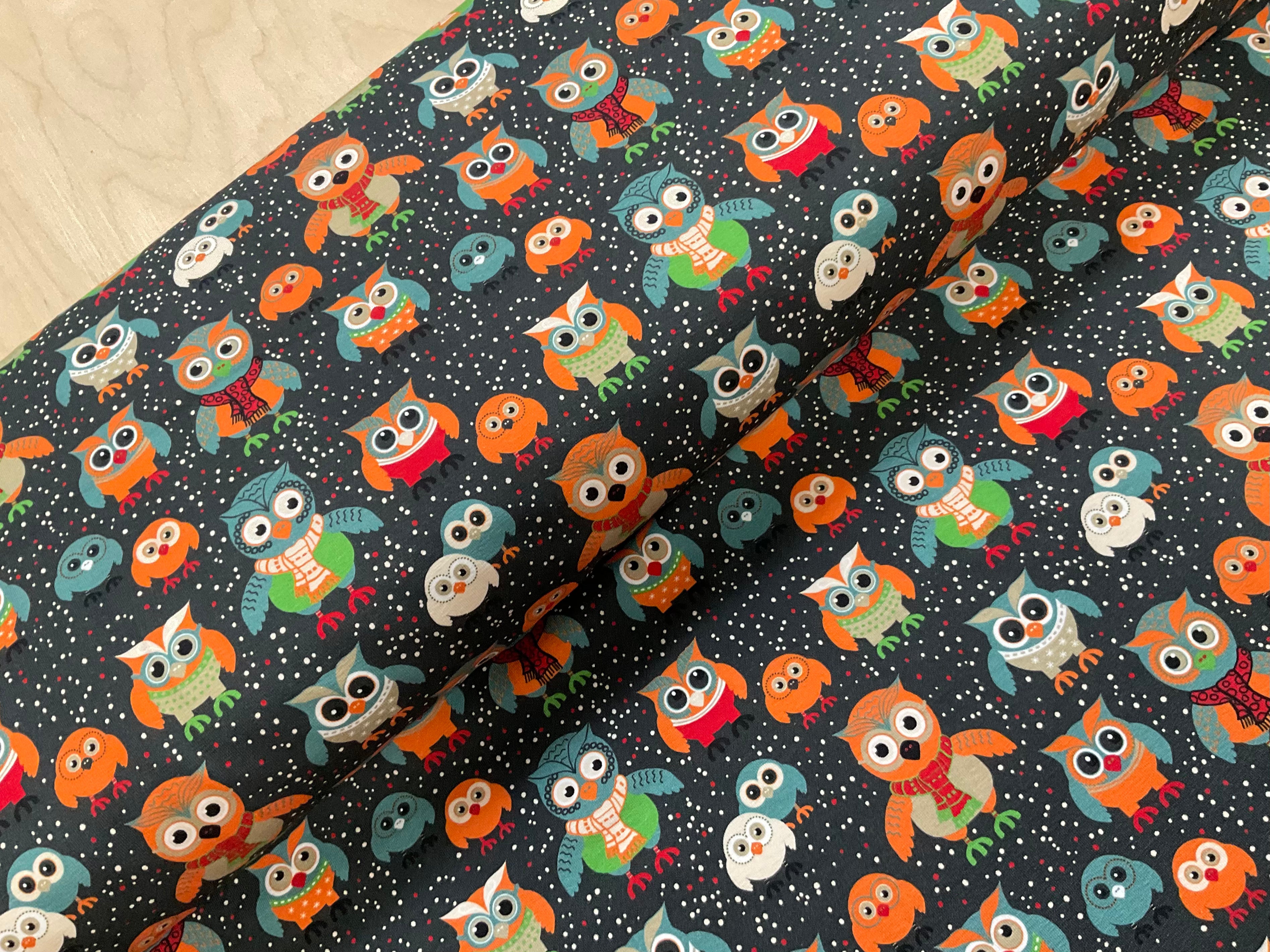 What a Hoot! Cotton Jersey Fabric