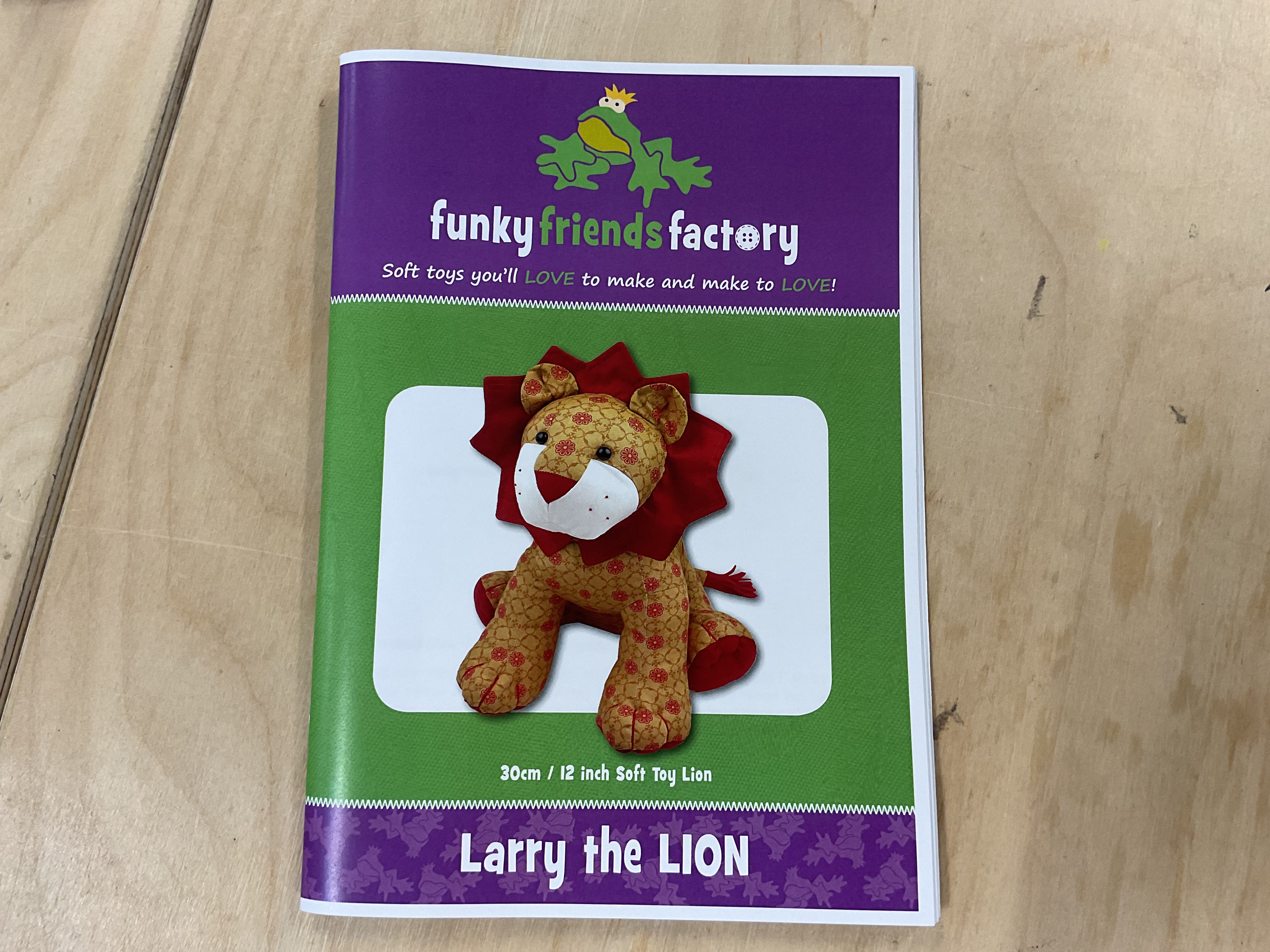 Larry the Lion Funky Friends Factory Soft Toy Pattern