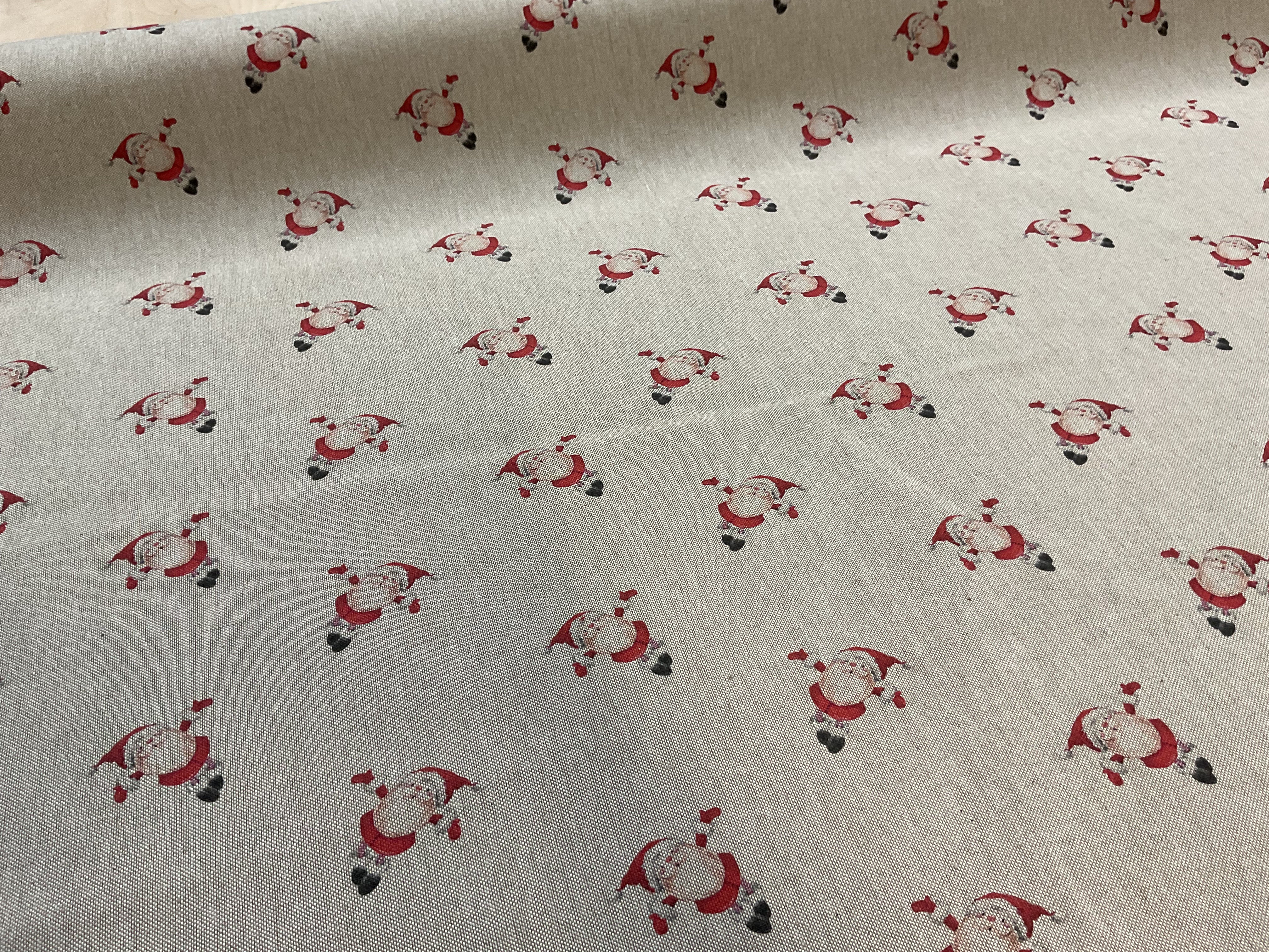 Jumping Santa  Linen Look Canvas Fabric and Matching Panel