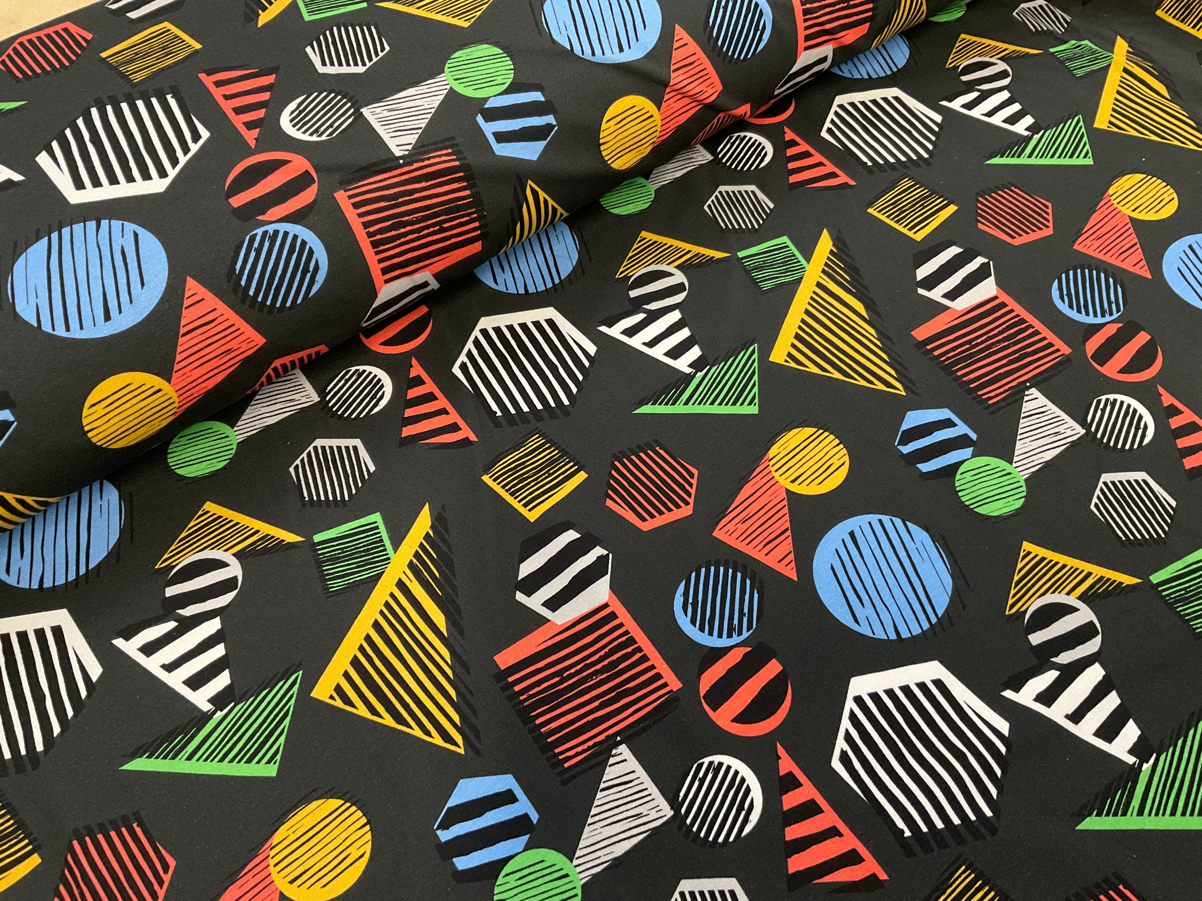 Abstract Shapes  Cotton Jersey Fabric