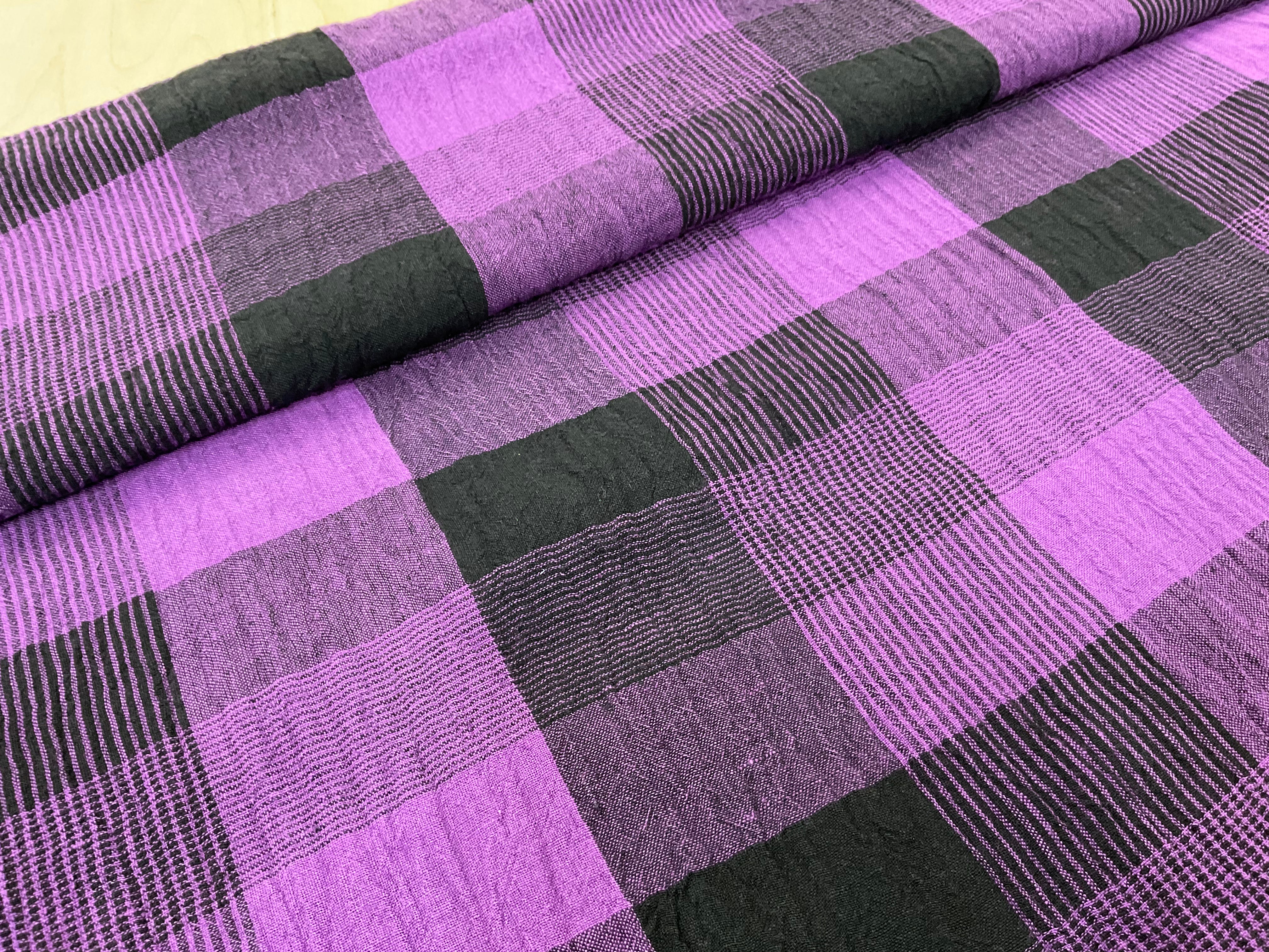 Purple Check Linen