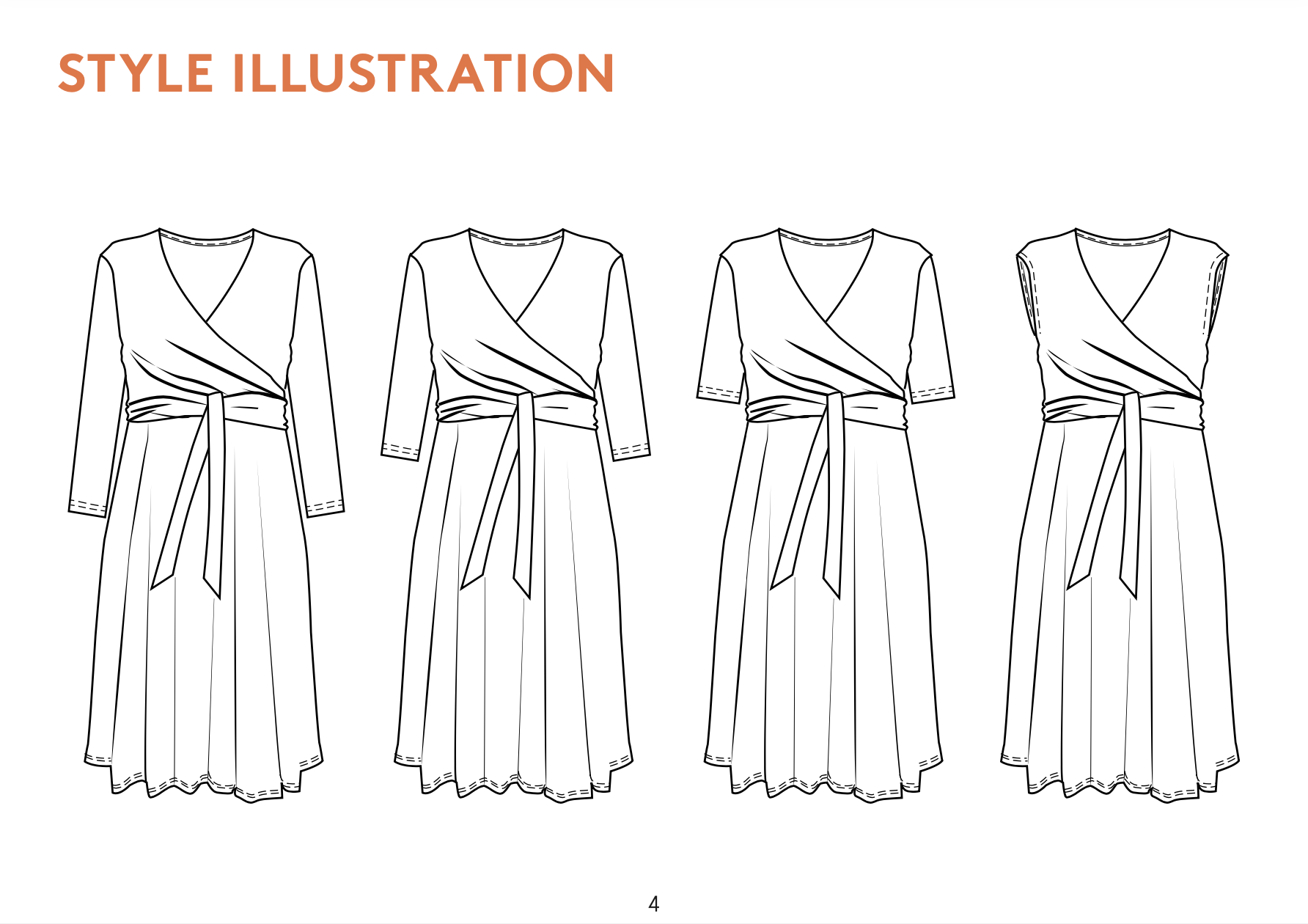 Wardrobe By Me Wanda Wrap Dress Paper Sewing Pattern - Sizes 26” - 42”