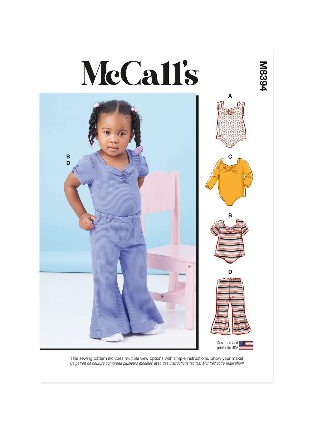 McCall’s M8394 Toddler’s Knit Bodysuit and Trousers Sewing Pattern