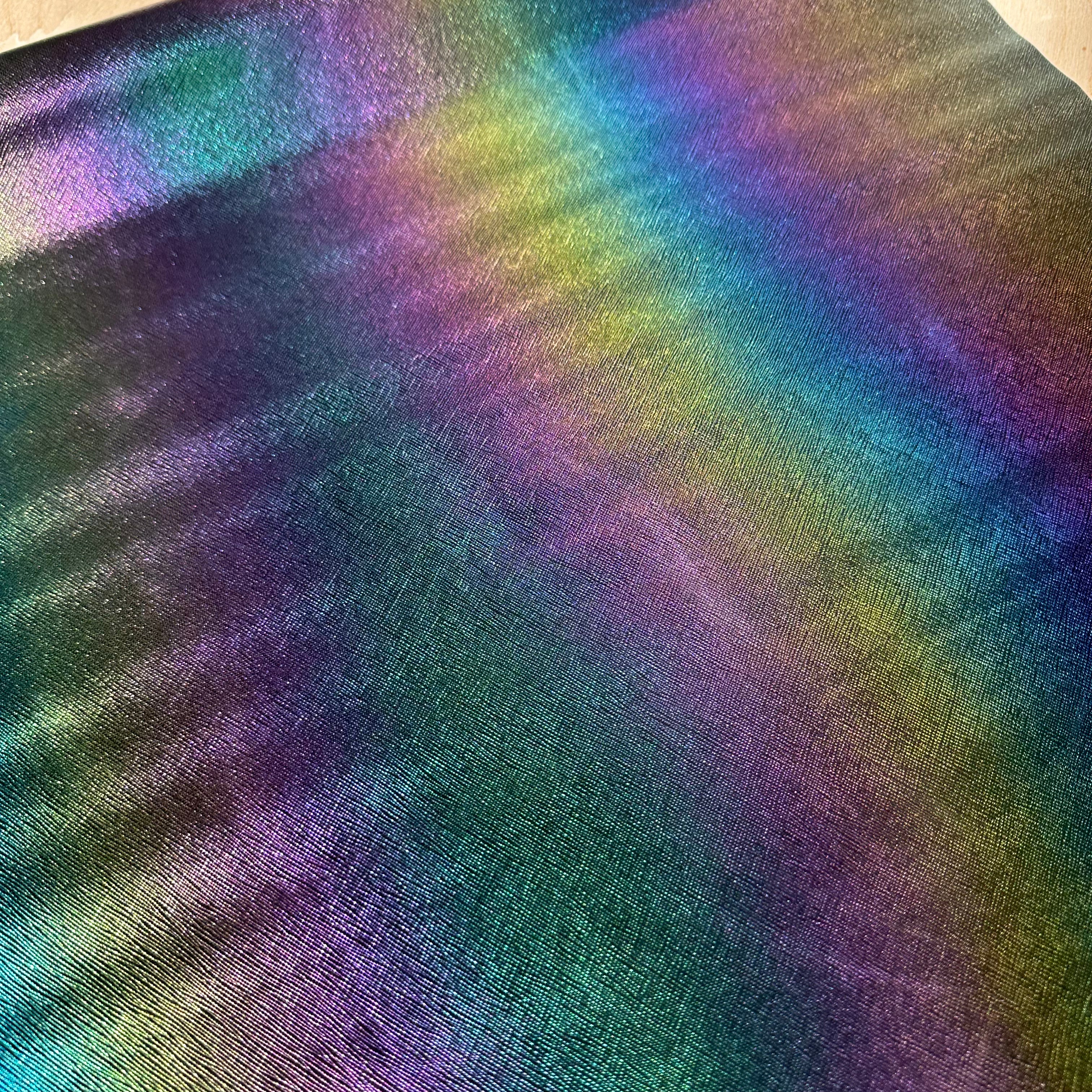 Bright Rainbow Iridescent Faux Leather Vinyl