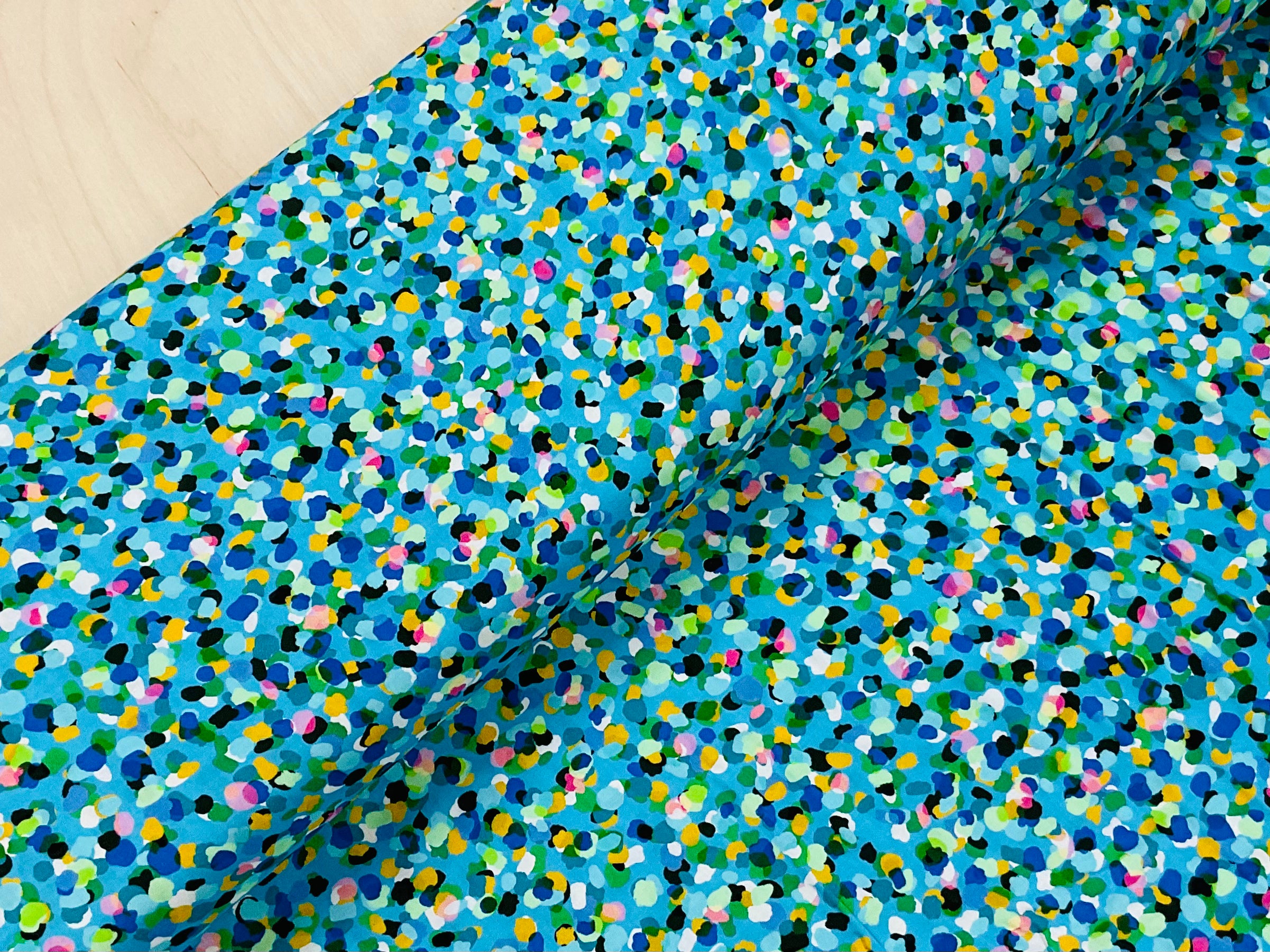 Turquoise Party Spot Viscose / Rayon
