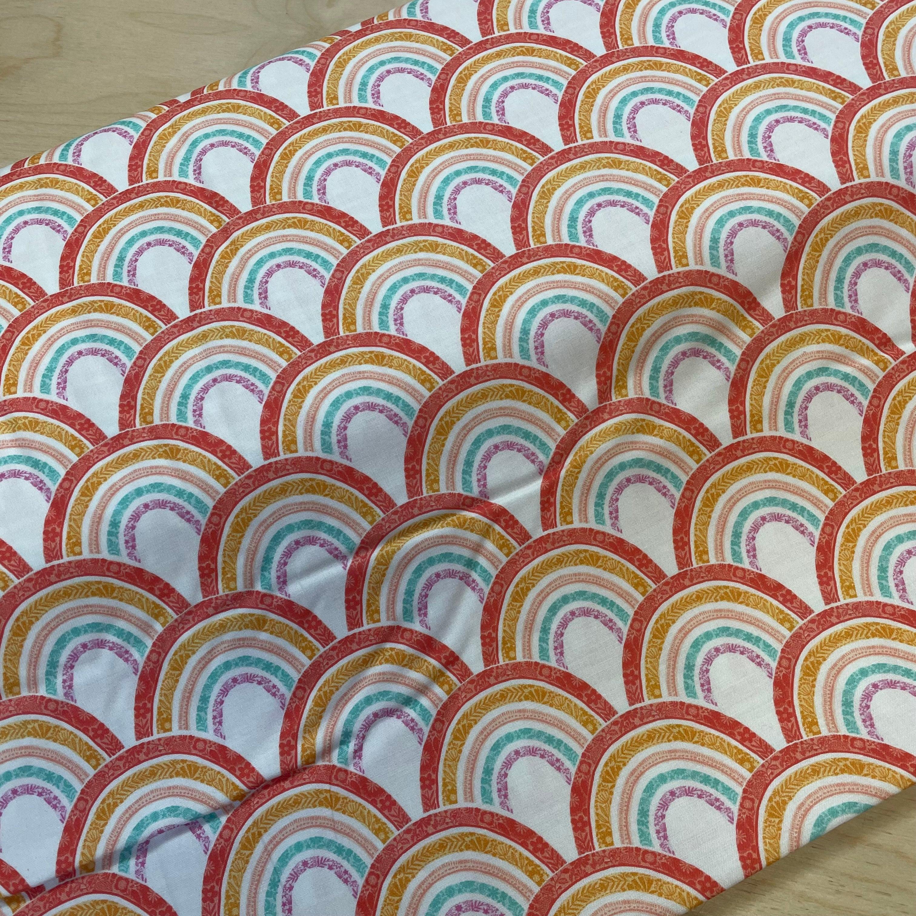 Rainbows on White (Good Vibes collection) Cotton