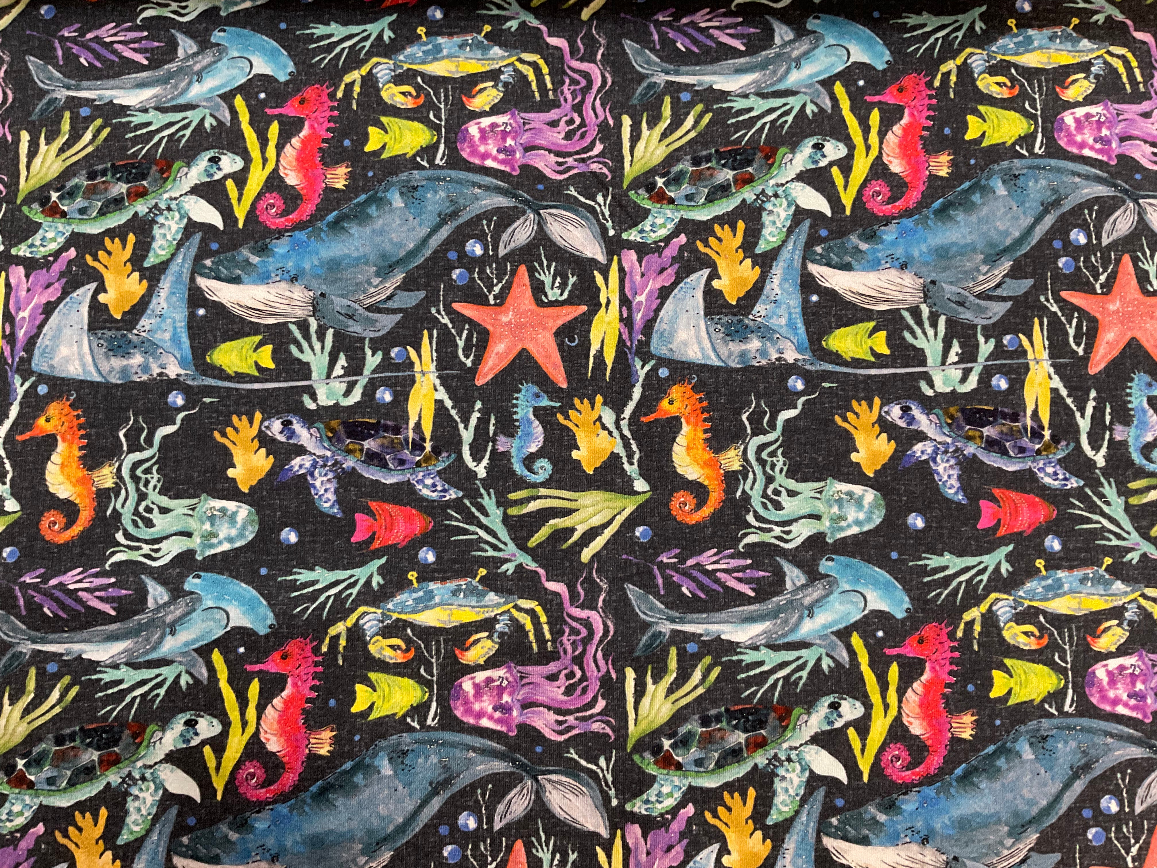 PRE ORDER Ocean Depths Cotton Jersey Fabric - DUE IN STOCK EARLY MAY