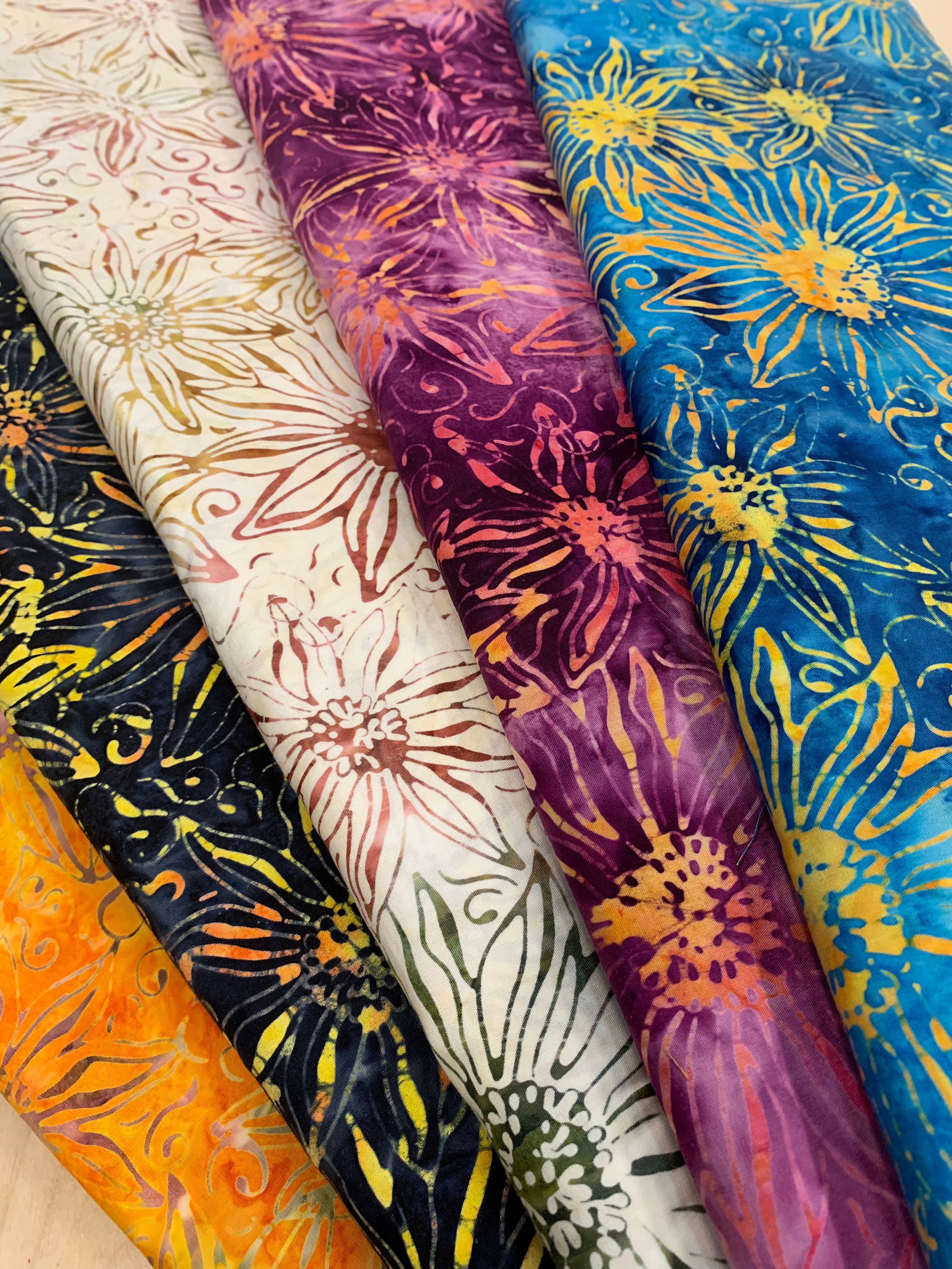 Printed Sunflower Batik Cotton
