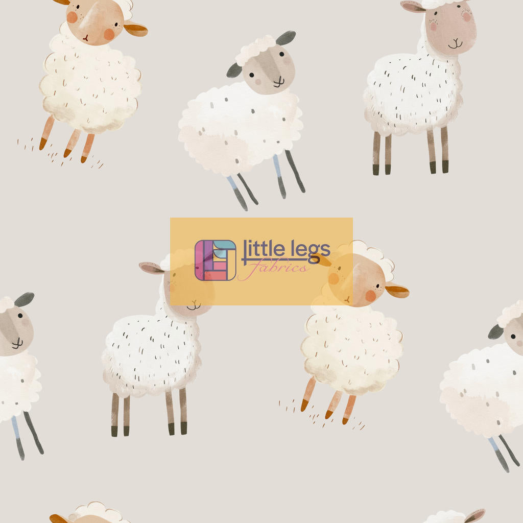 PRE ORDER On the Farm Collection - Sheep Cotton Jersey Fabric - DUE IN STOCK EARLY APRIL