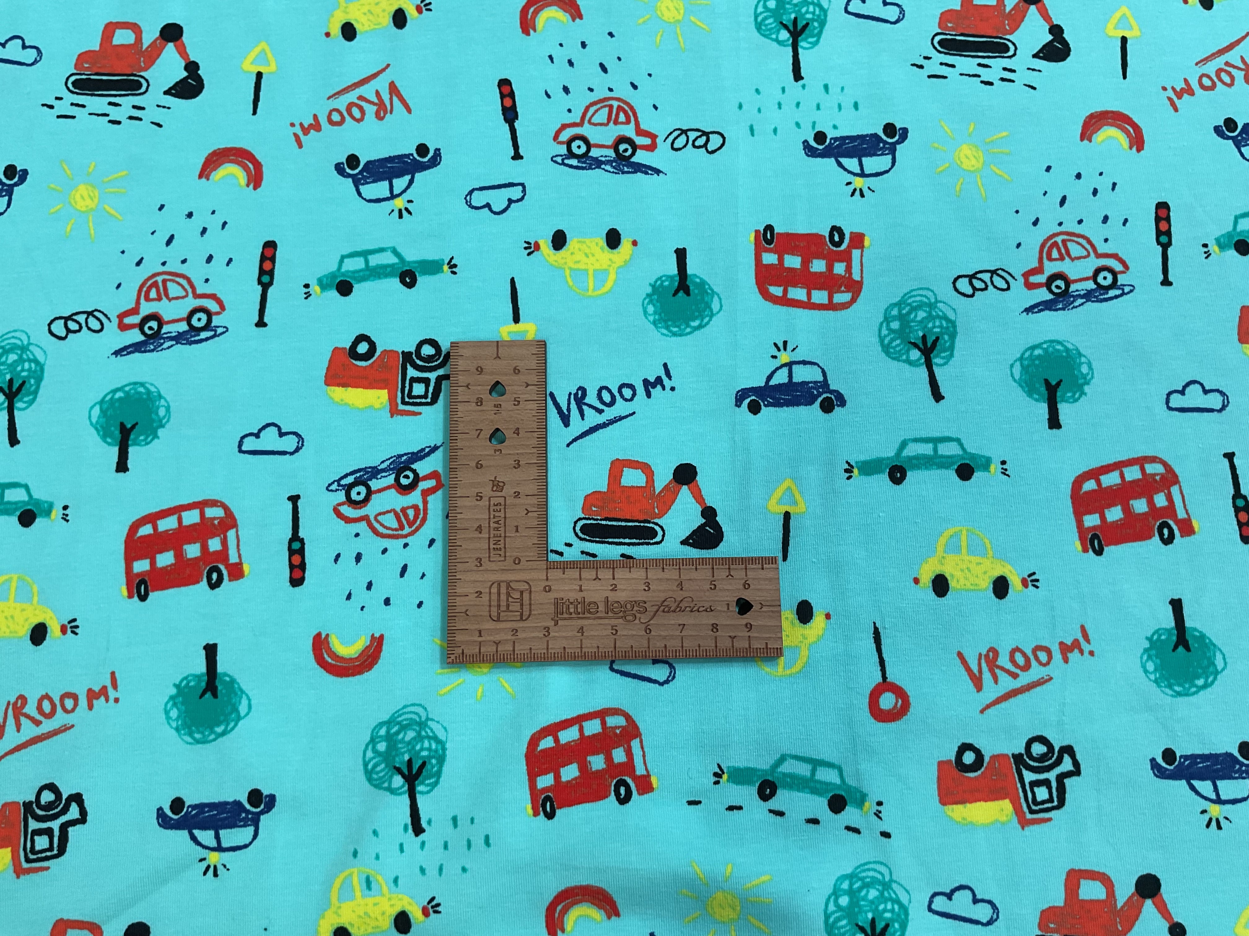 Vroom Cars Cotton Jersey Fabric