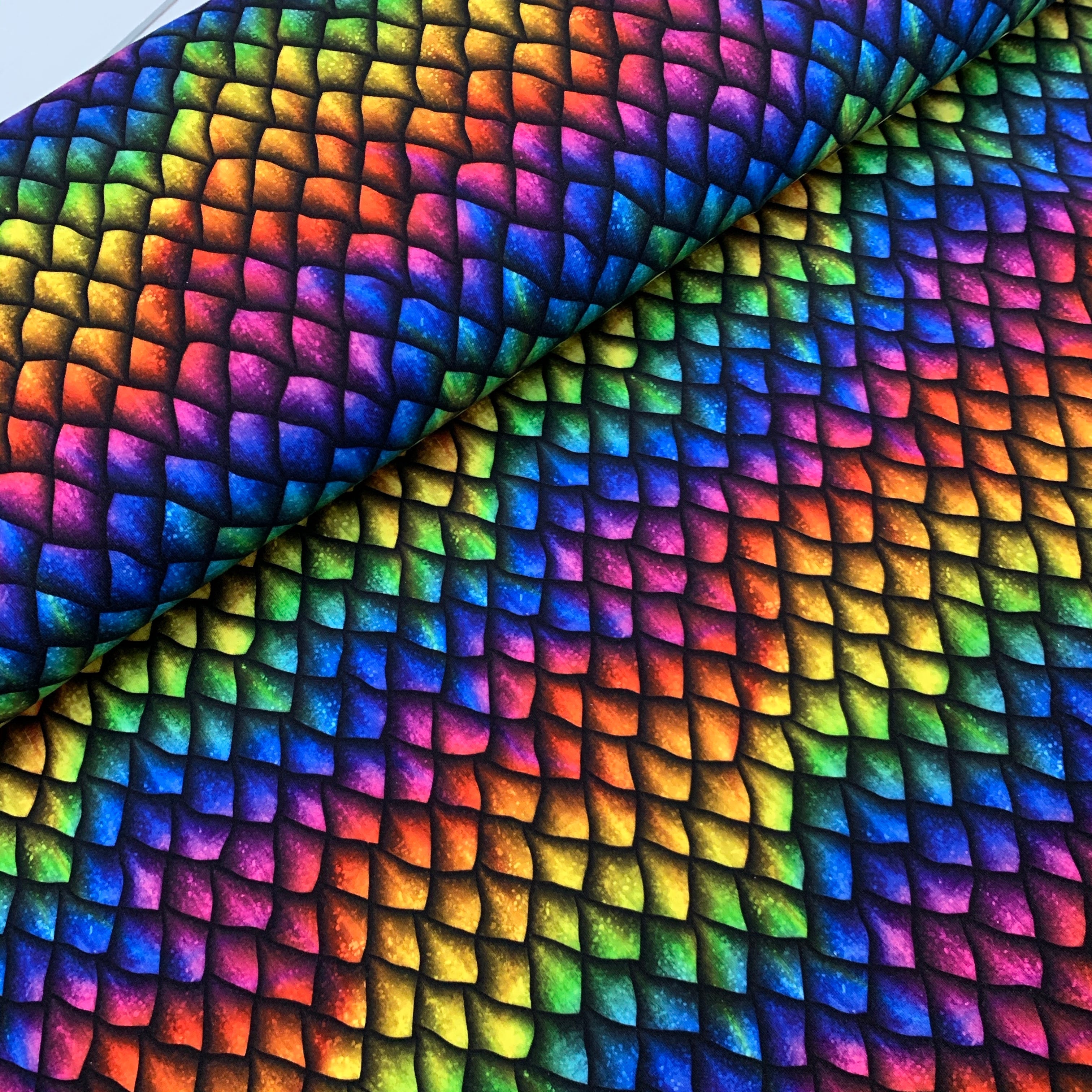 Rainbow Dragon Scales French Terry