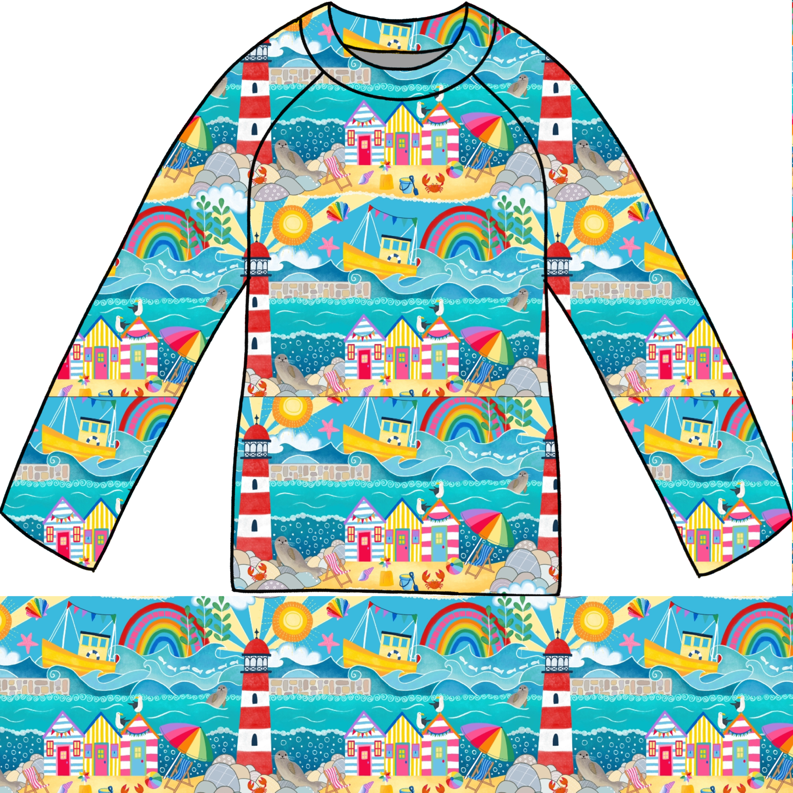 PRE ORDER A day by the sea Cotton Jersey - DUE IN STOCK EARLY JUNE