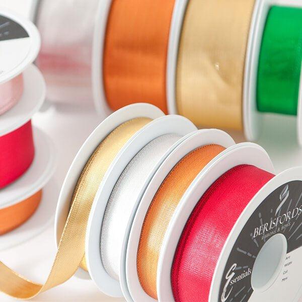 25mm Wired Edge Luster Ribbon - Various Colours