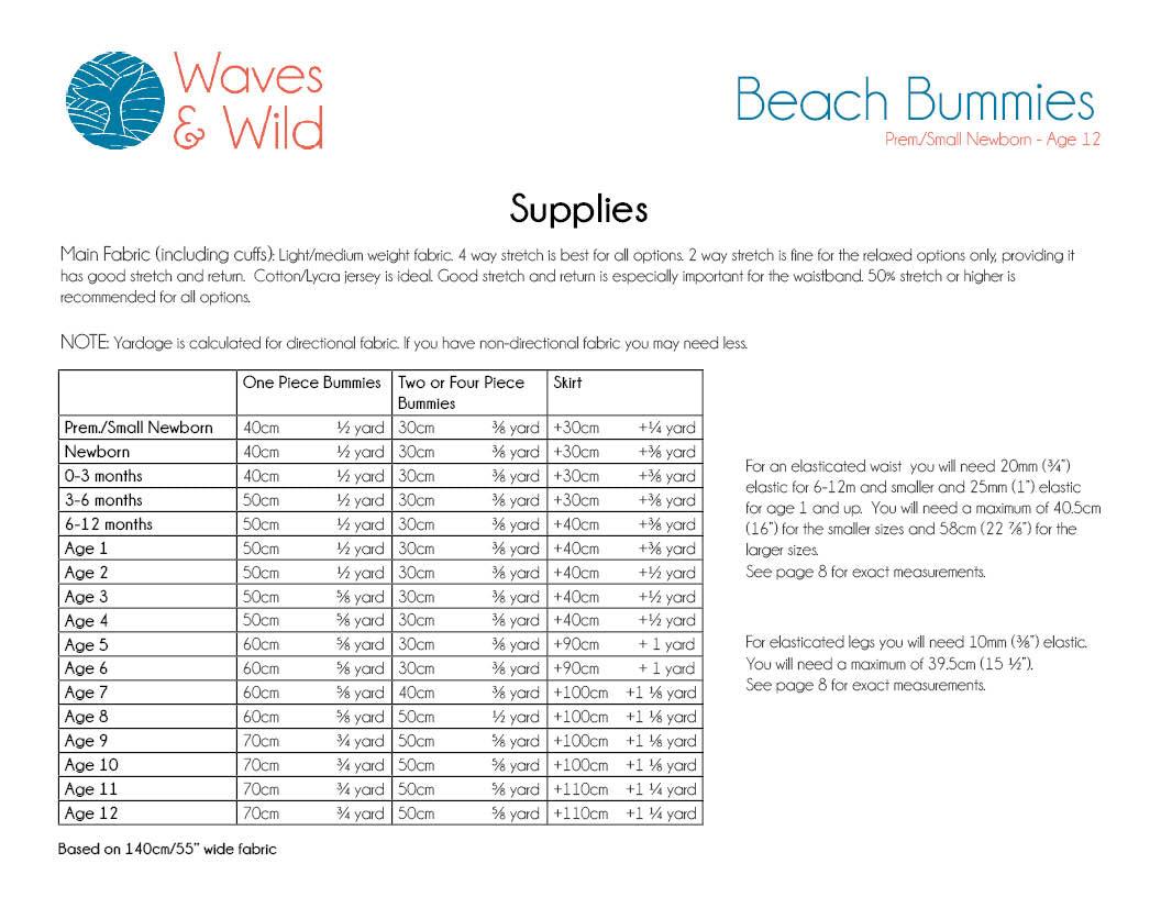 Beach Bummies Waves and Wilds Paper Pattern