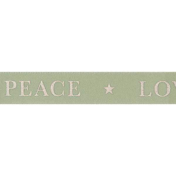 15mm Sage Green Joy * Peace * Noel * Love Ribbon