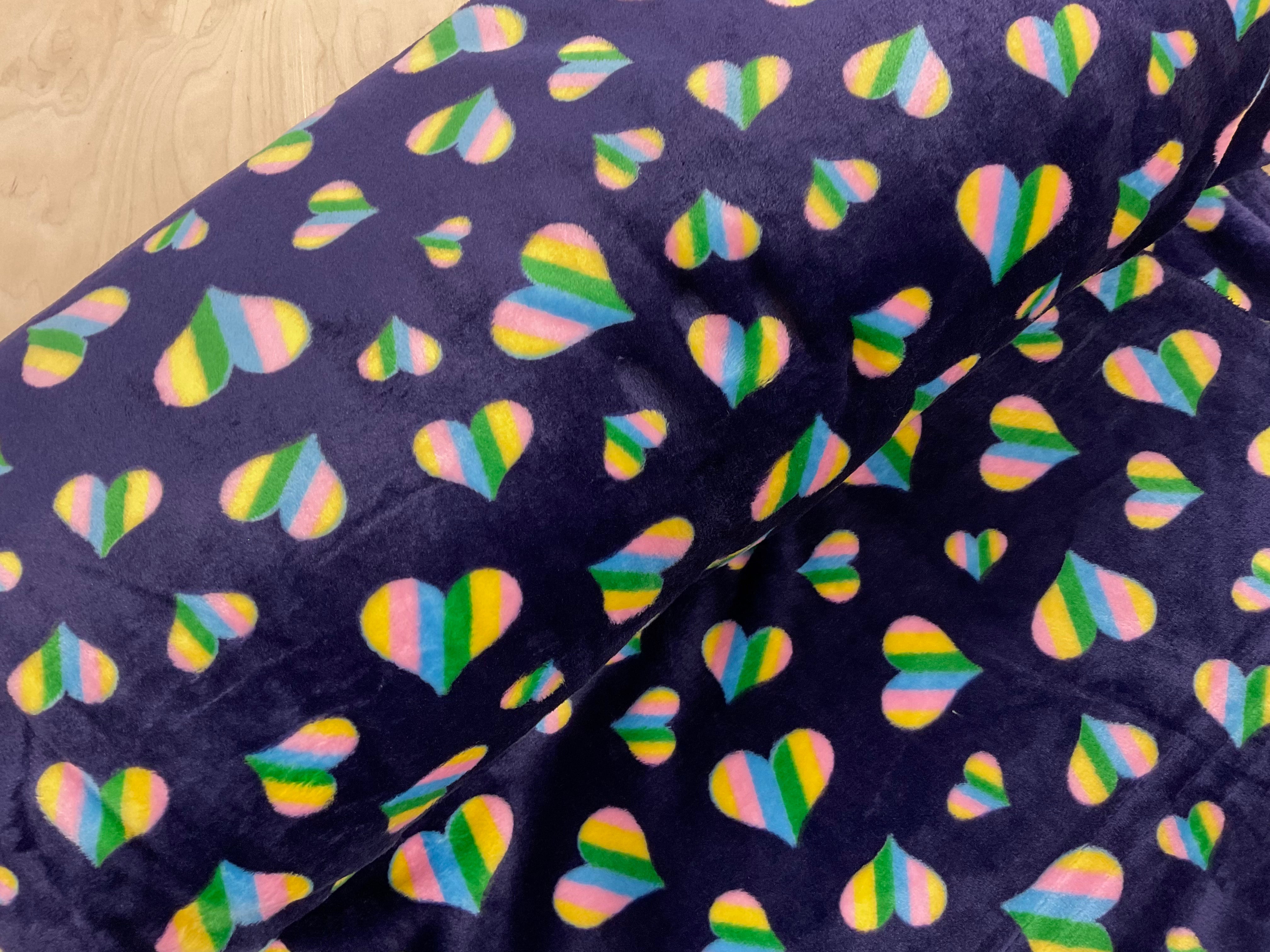 Rainbow Lovin’ on Navy Cuddle Fleece