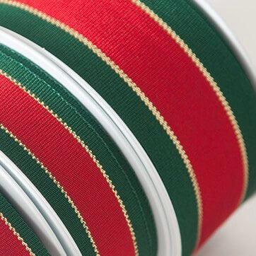 40mm Retro Christmas Stripe Ribbon