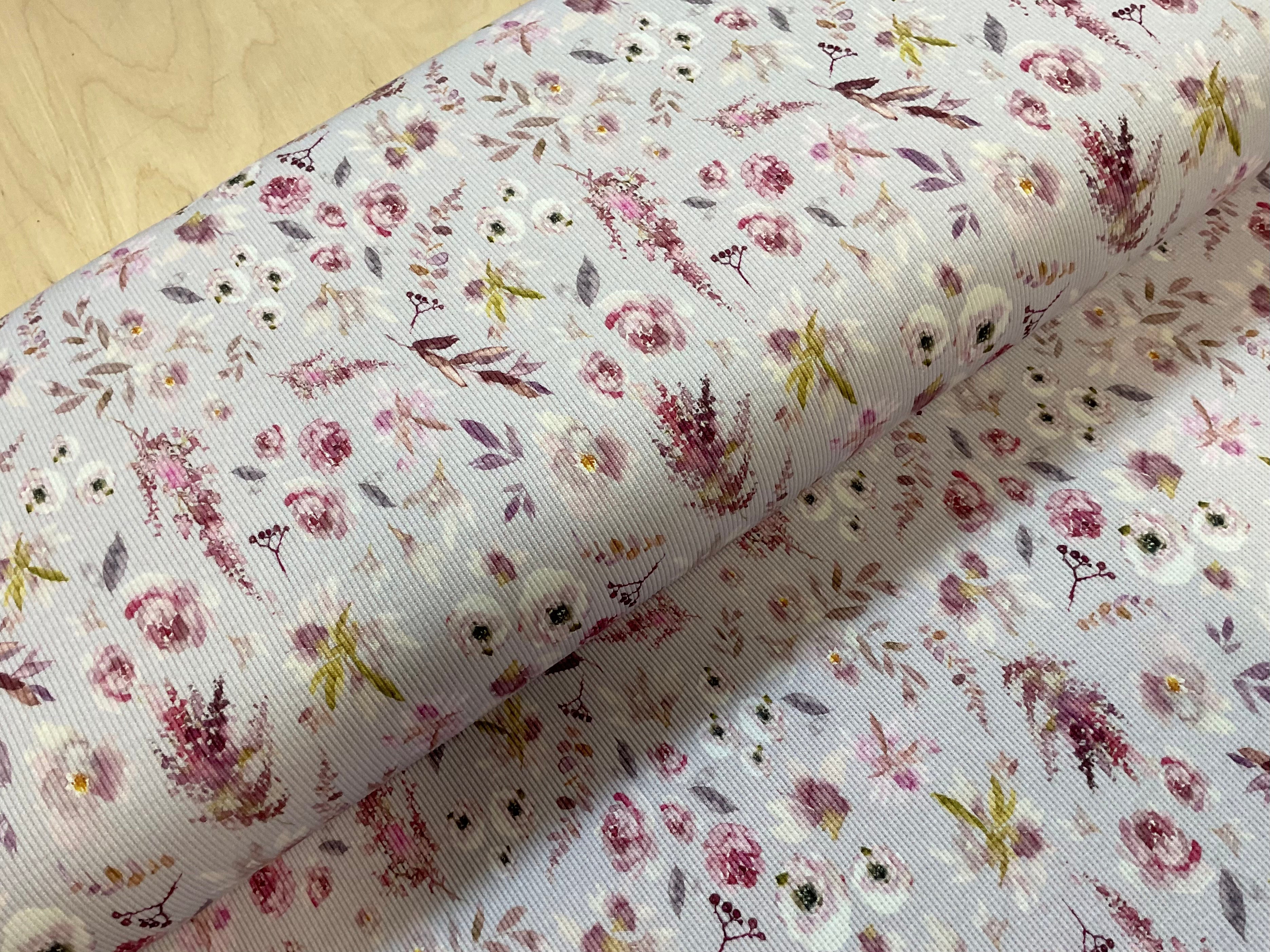 Rose Field Ribbed Cotton Jersey Fabric