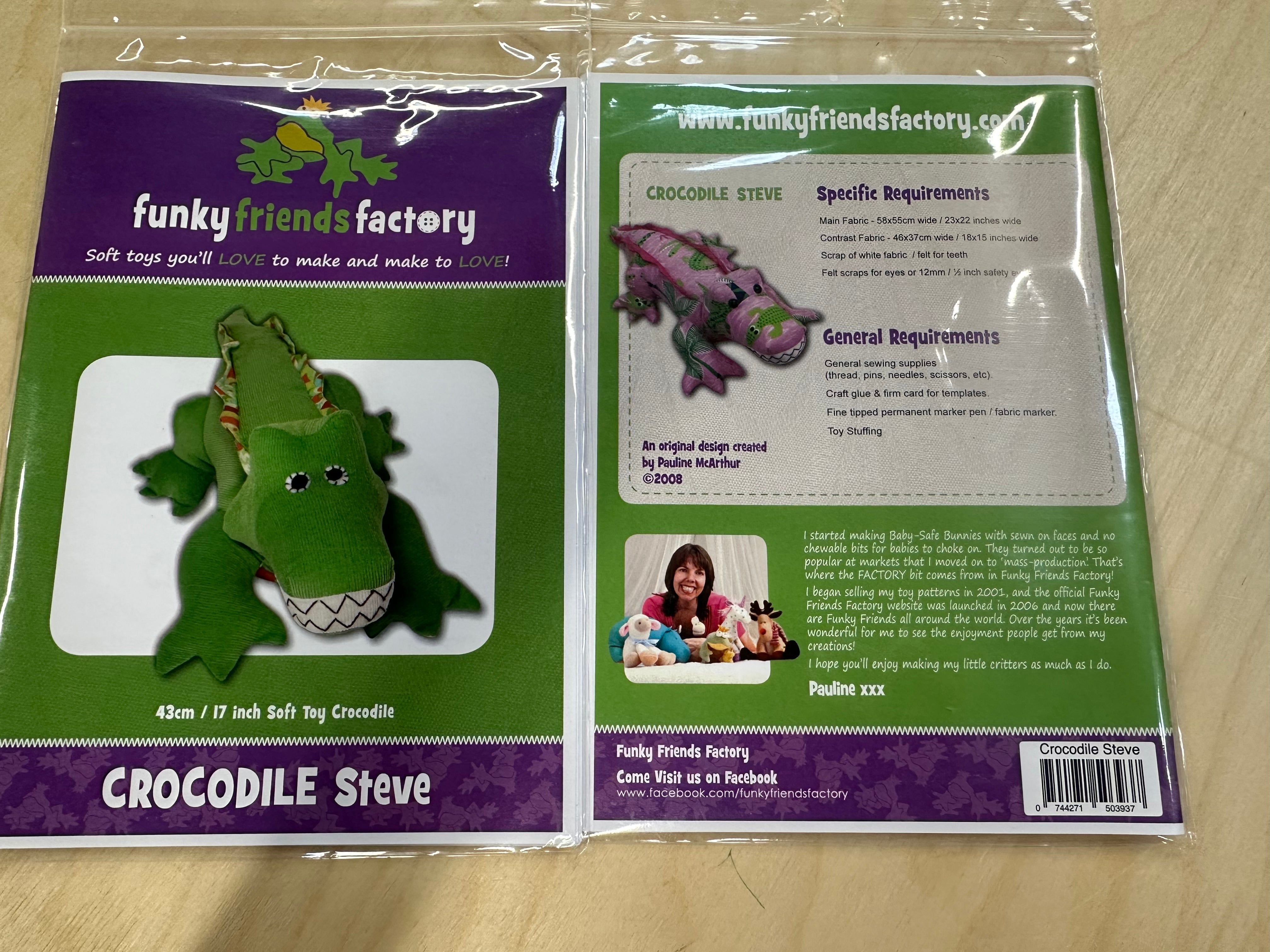 Crocodile Steve Funky Friends Factory Soft Toy Pattern
