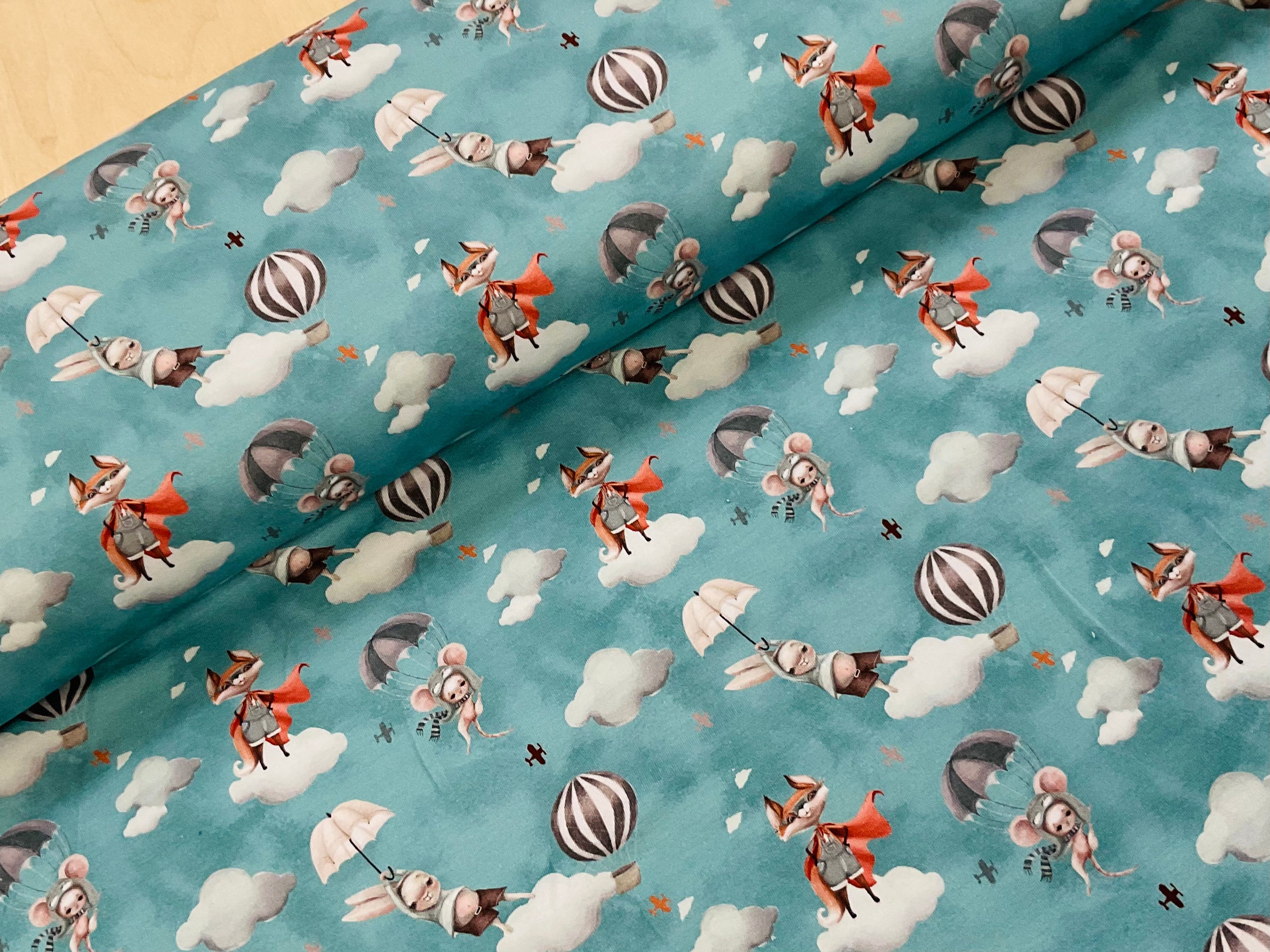 Let’s Fly Cotton Jersey Fabric