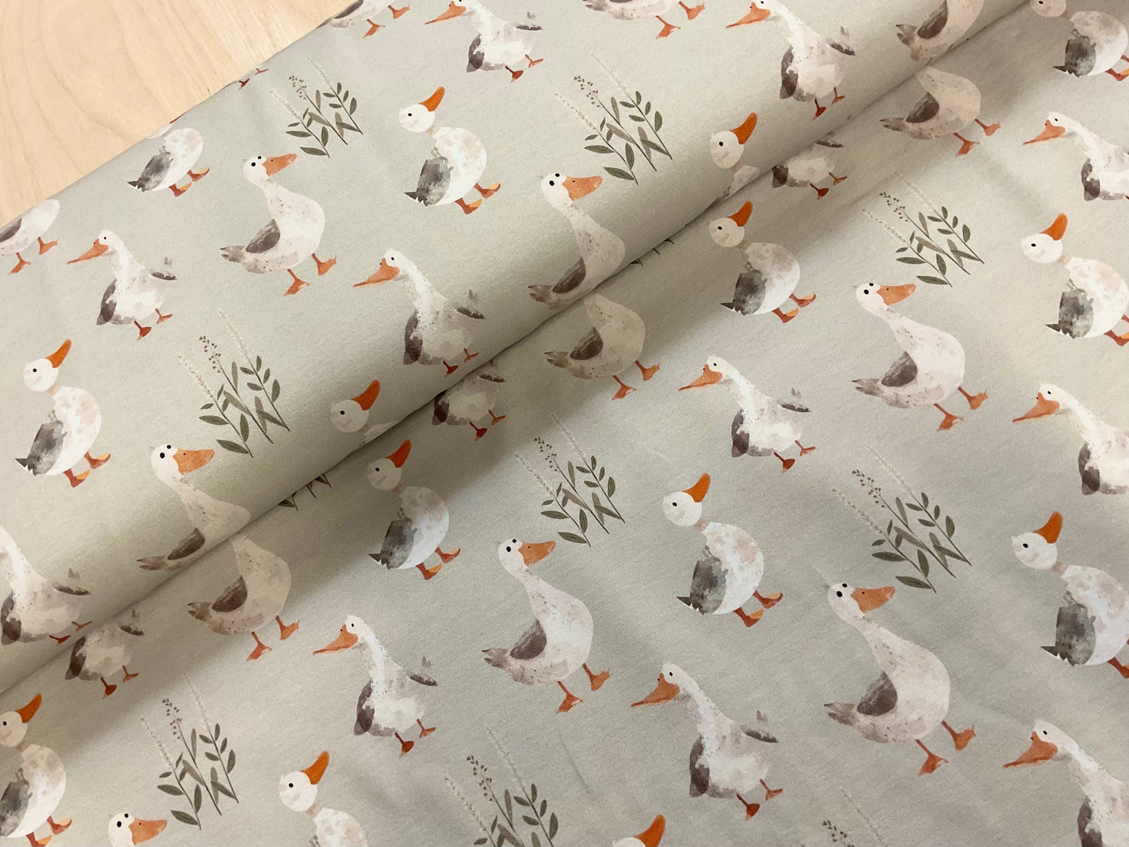 On the Farm Collection - Ducks Cotton Jersey Fabric
