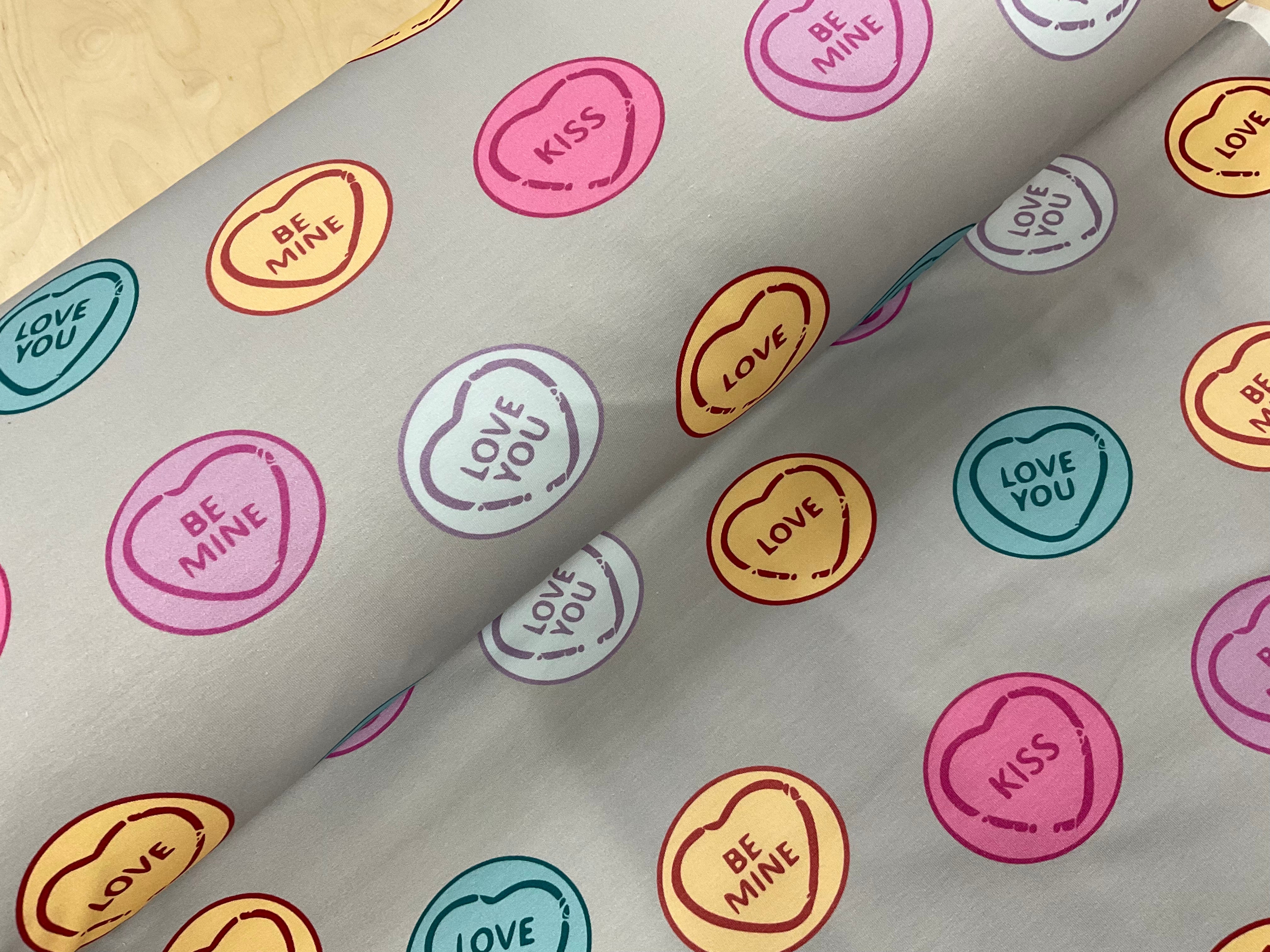 Love Hearts French Terry Fabric