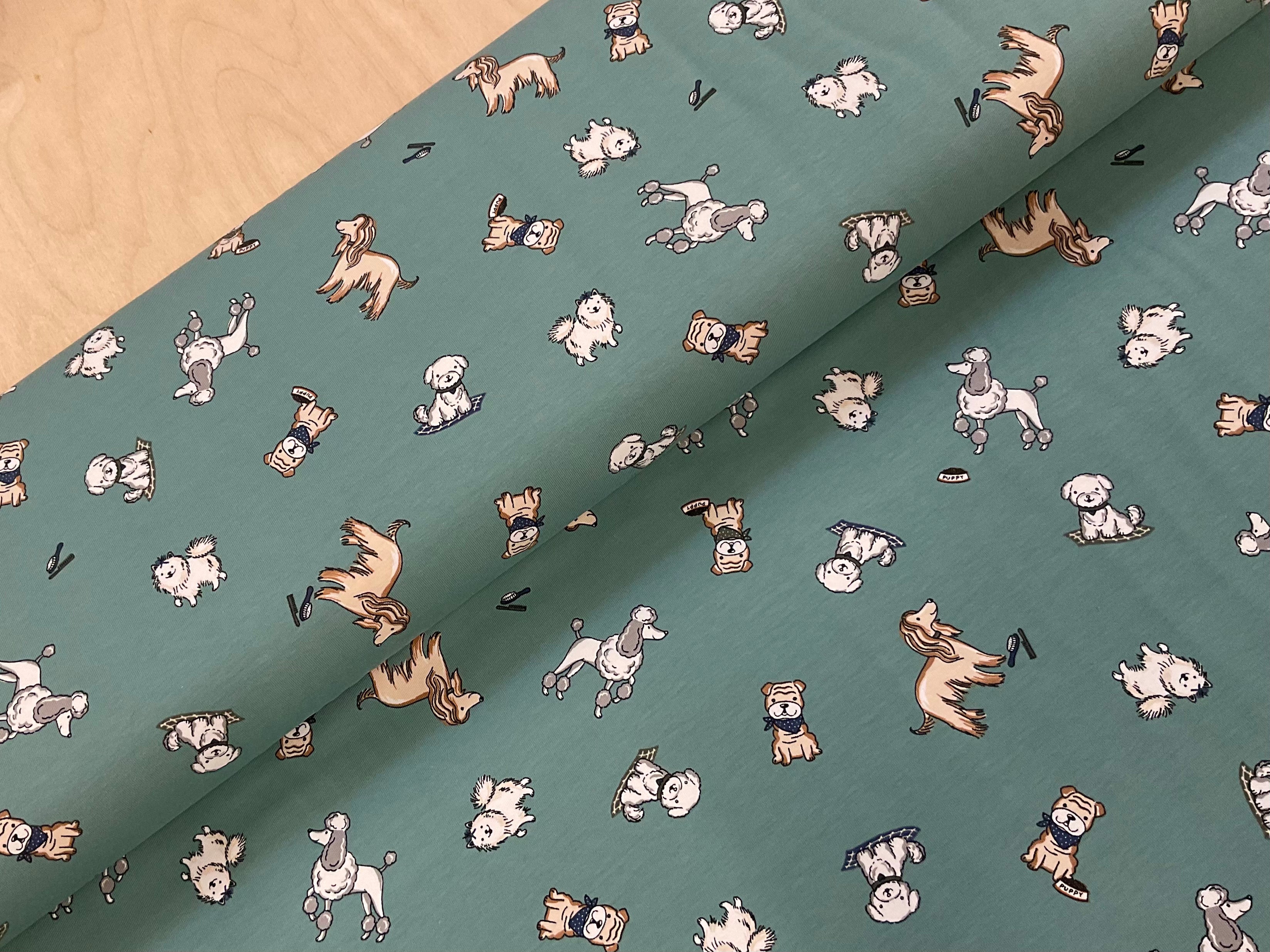 Puppies Cotton Jersey Fabric