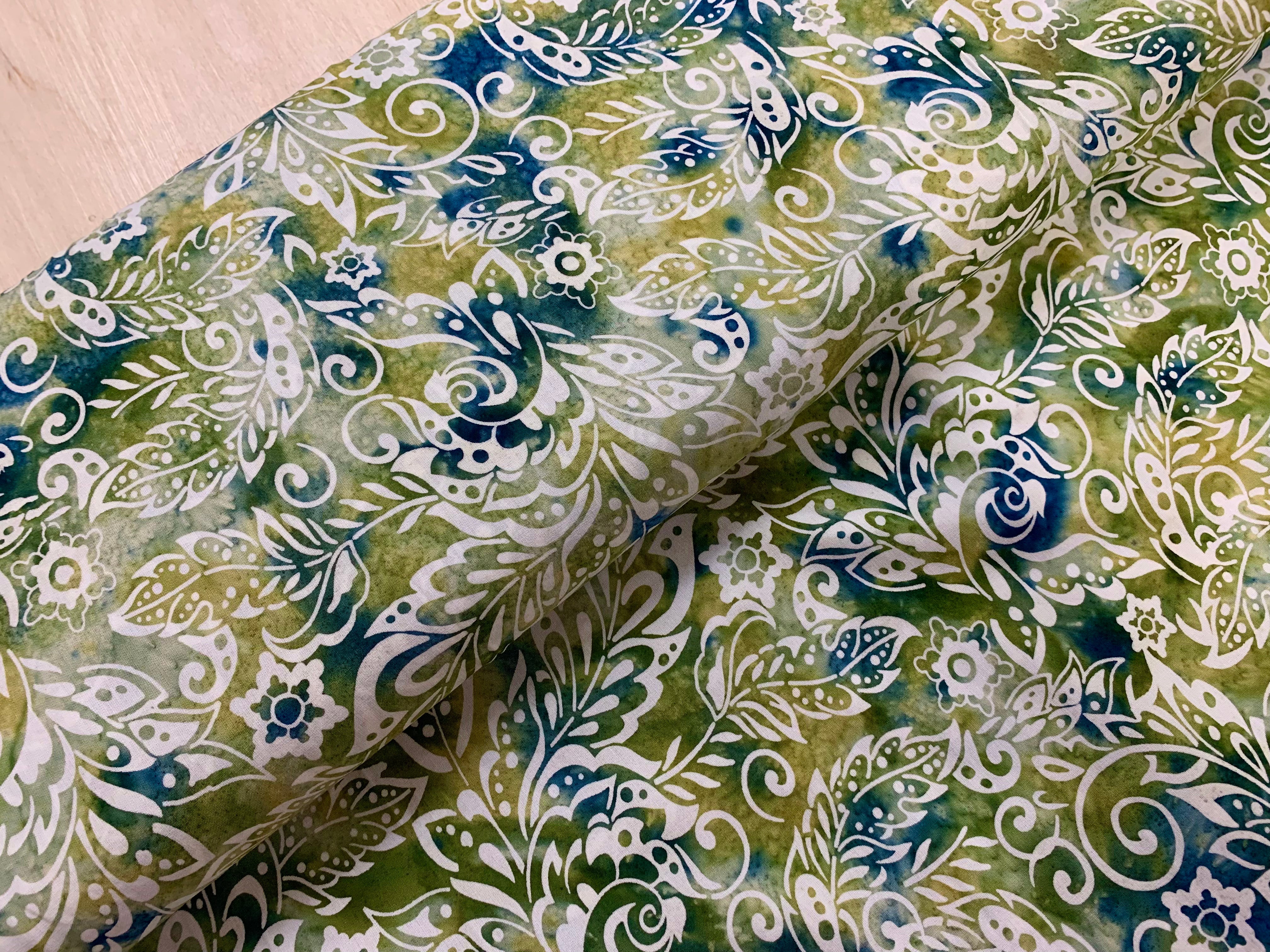 Swirling Leaves Cotton Batik
