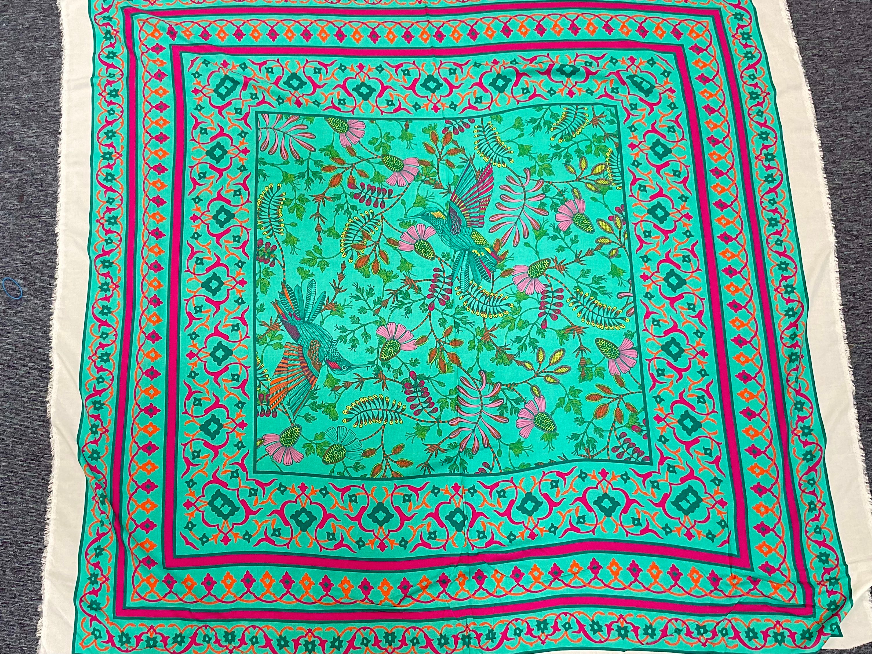 Tiffany Hummingbird Panel Viscose Voile (145cm x 145cm)