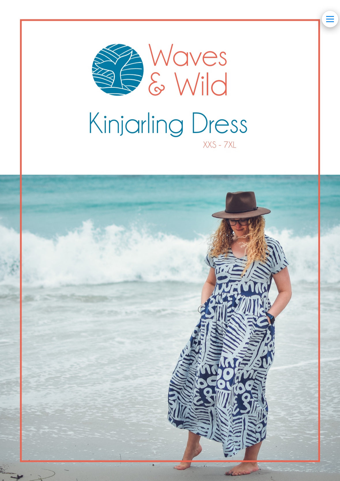 Kinjarling Dress Ladies Waves and Wilds Paper Pattern