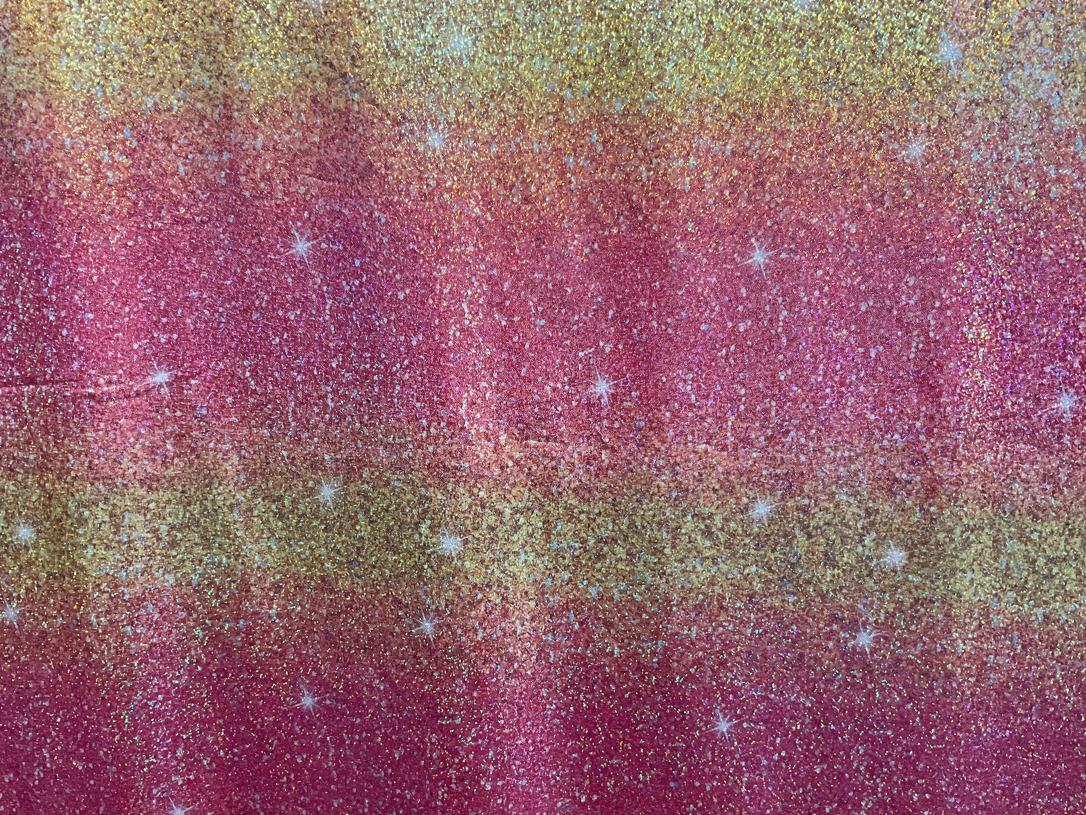 Holographic Sparkle Pink and Yellow Ombre Glitter Activewear/Dancewear