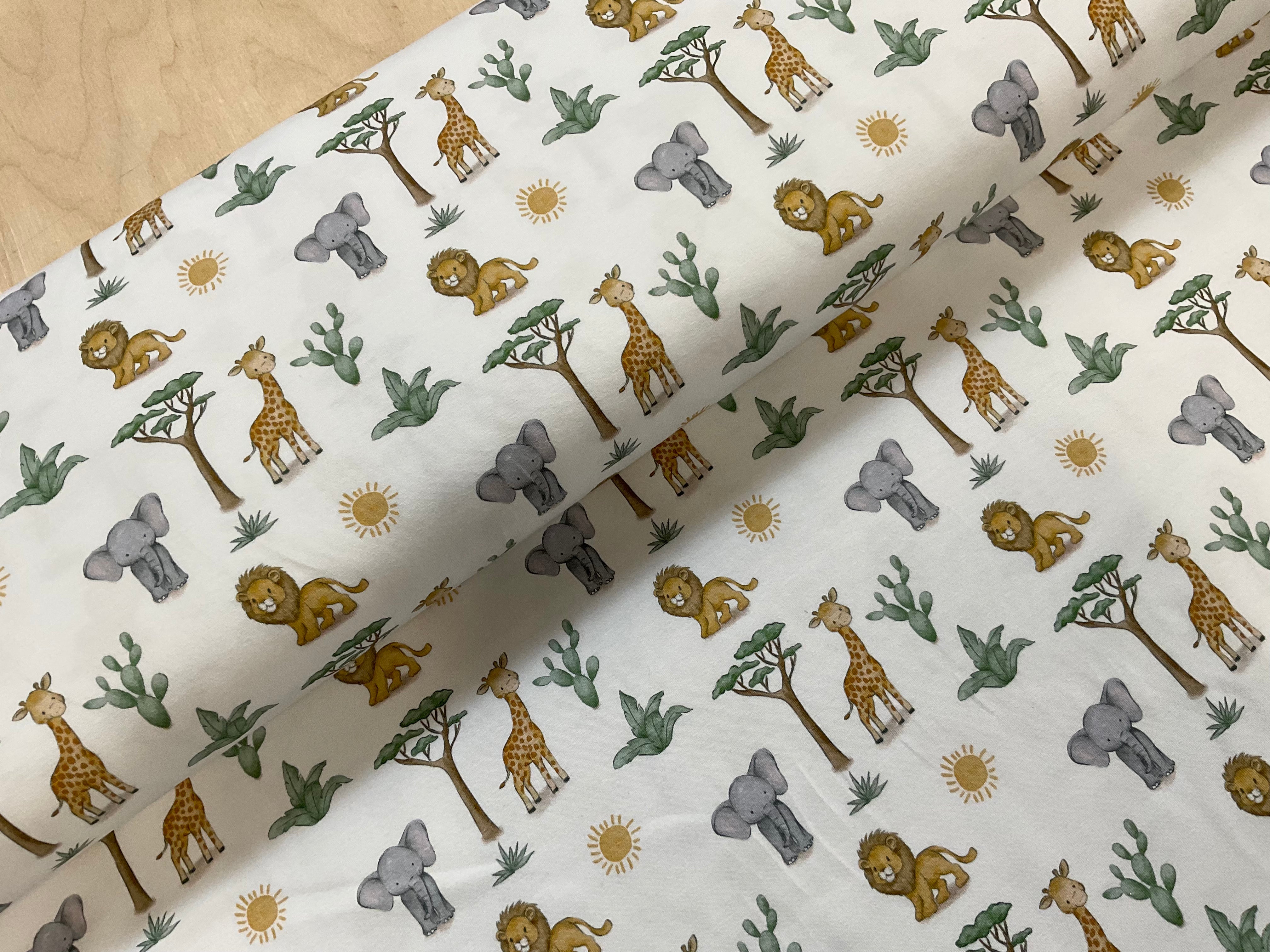 Cute Safari Animals Cotton Jersey