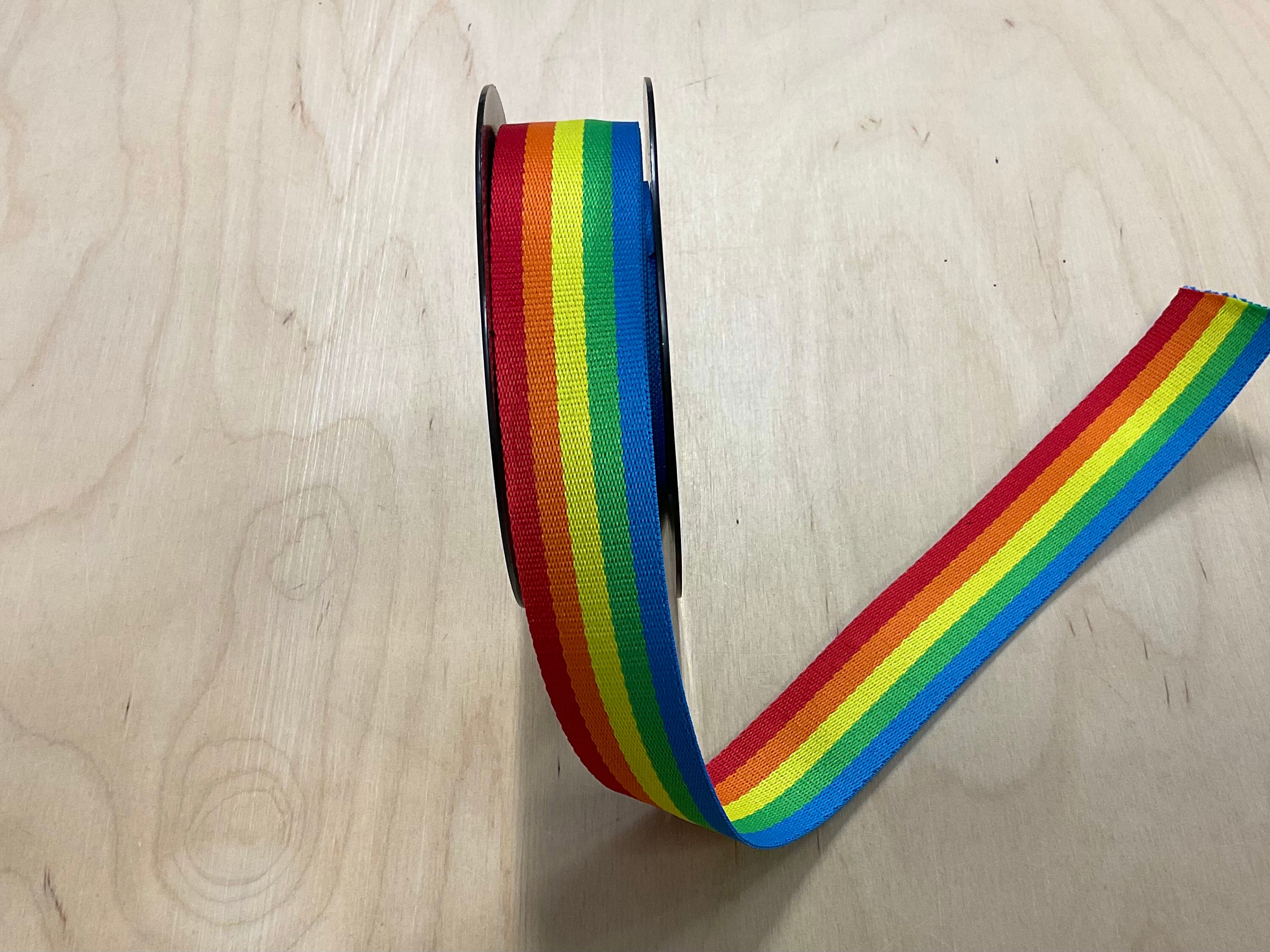 40mm Bright Rainbow Stripe Webbing Tape