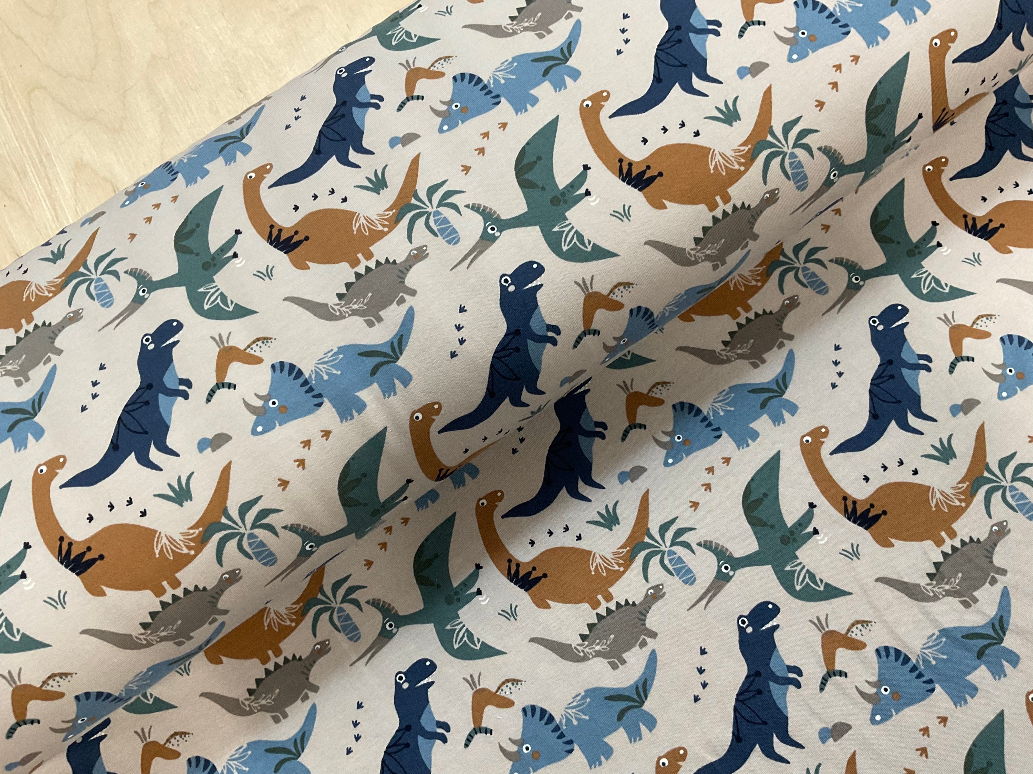 Cute Dinos Cotton French Terry