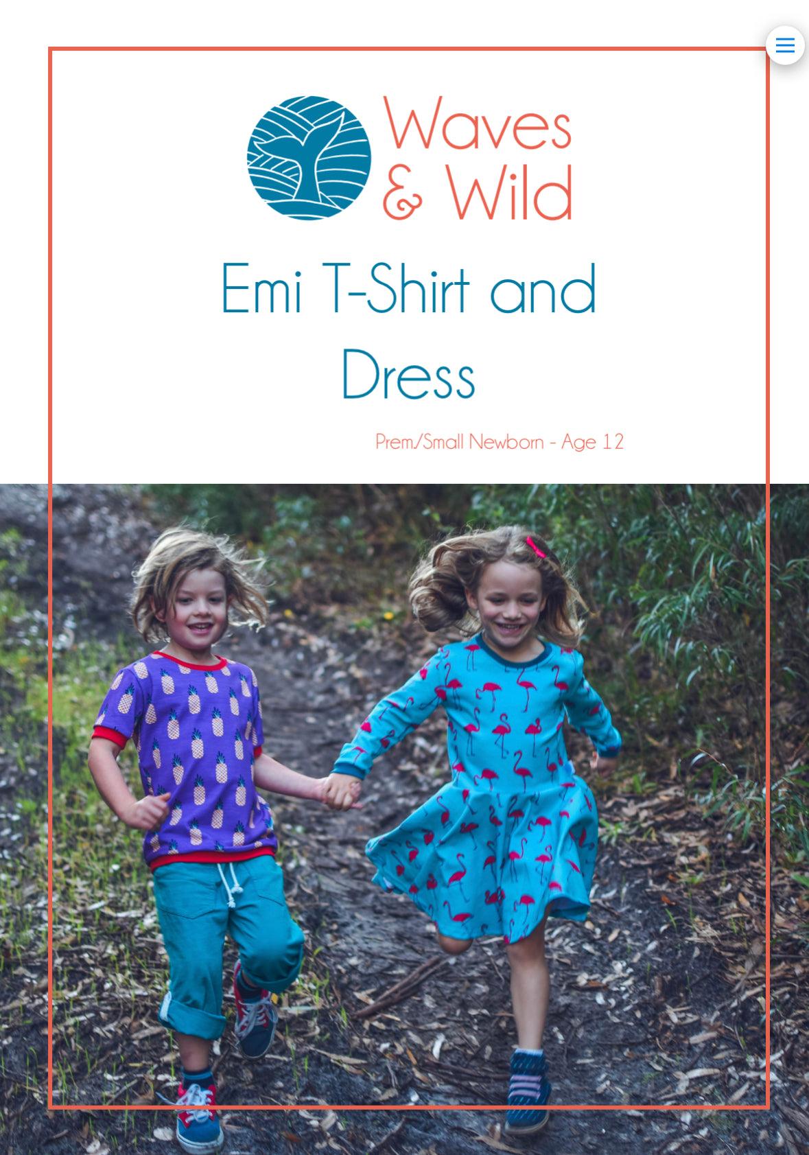 Emi T-Shirt & Dress Child Waves and Wilds Paper Pattern