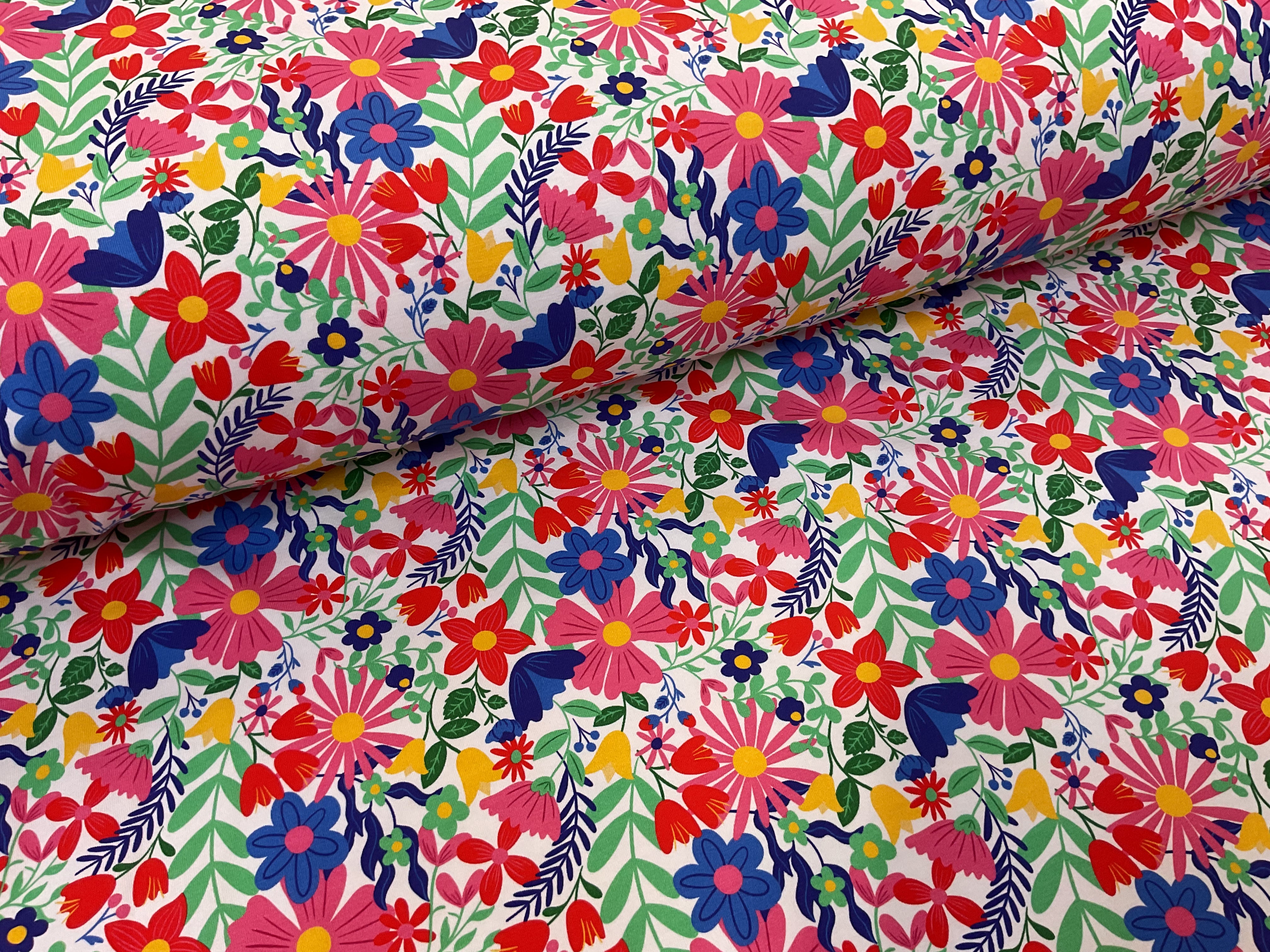 Spring Bloom Cotton Jersey Fabric