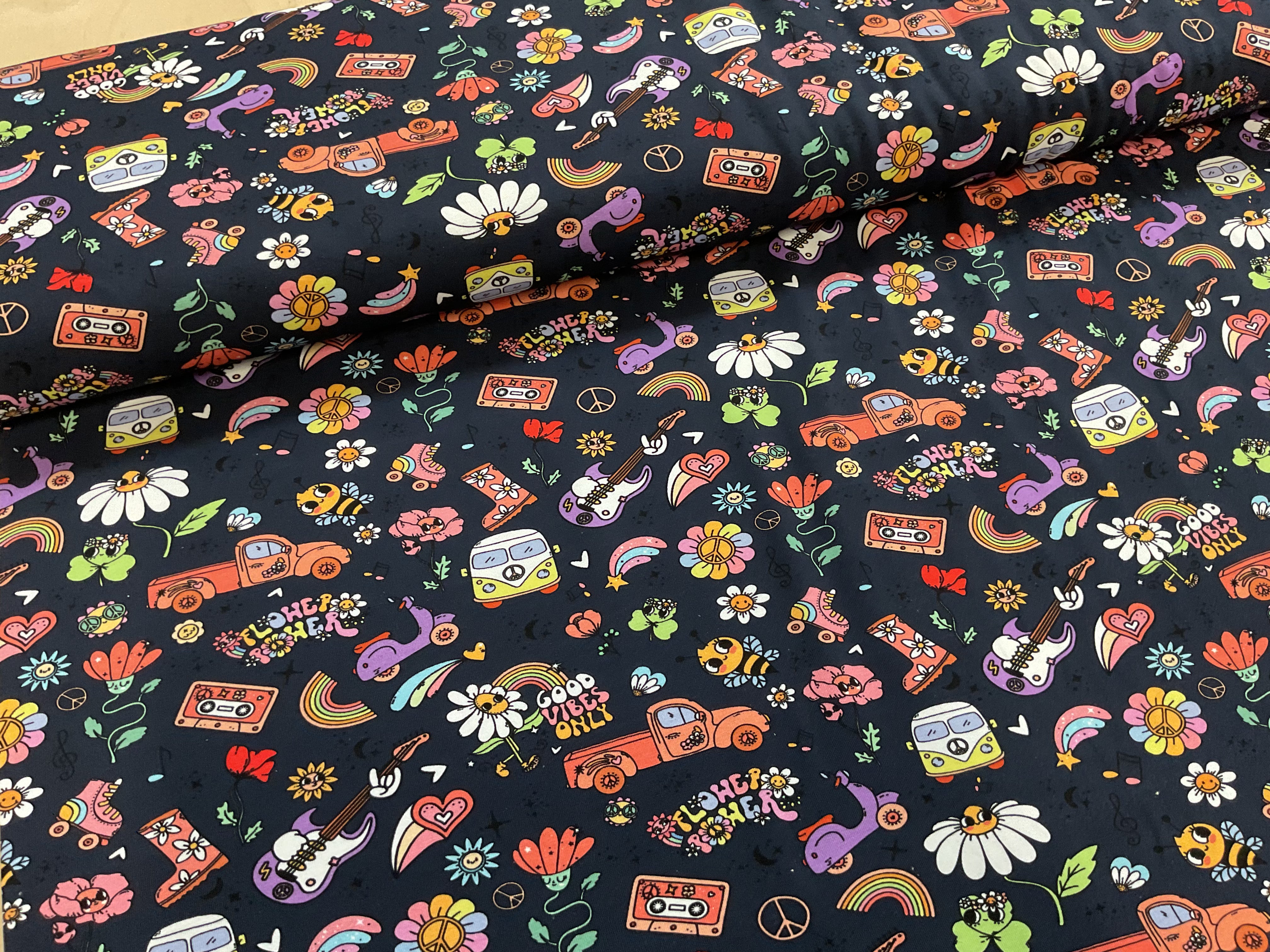 Flower Power Cotton Jersey Fabric