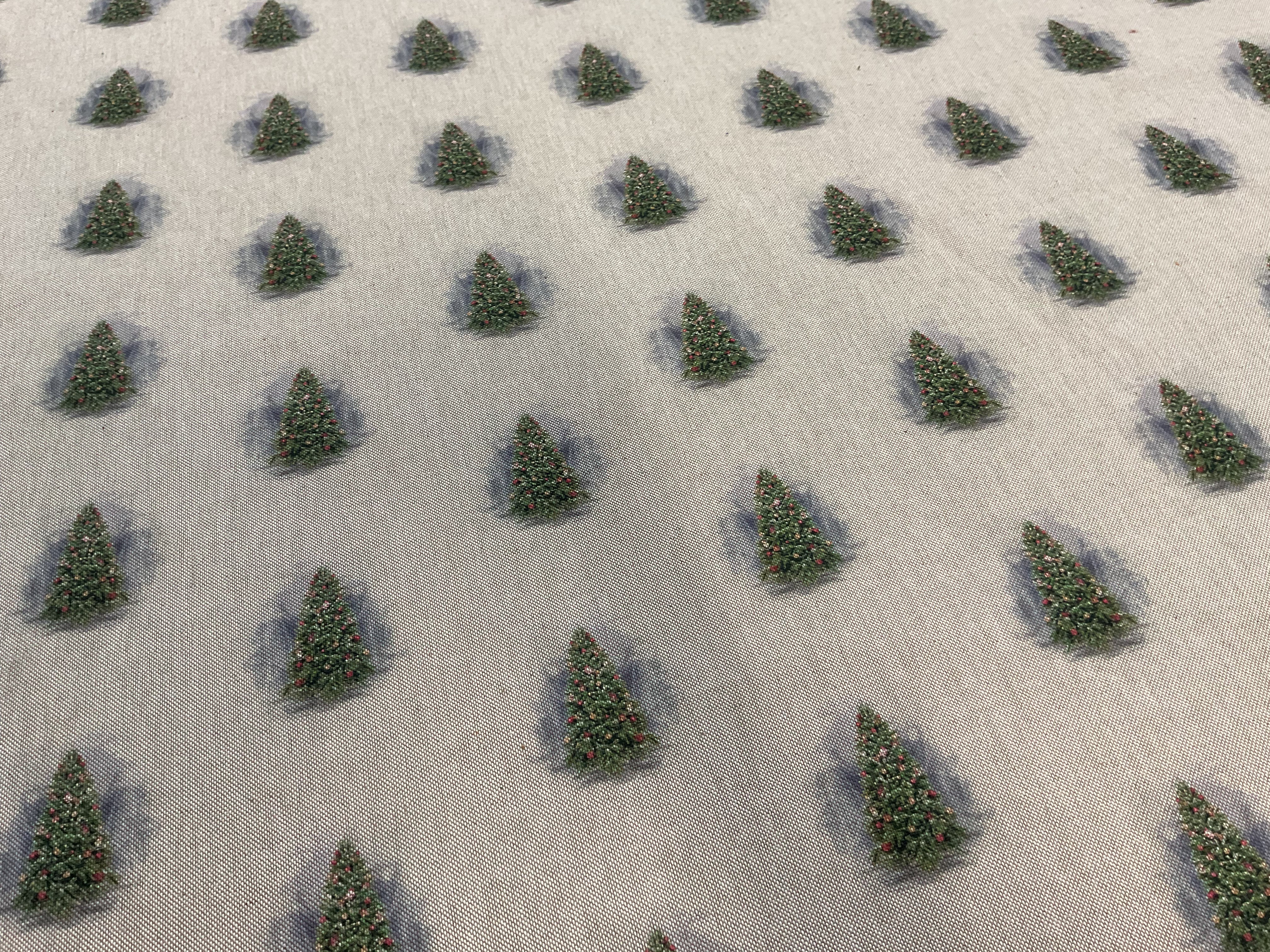 Christmas Tree Linen Look Canvas Fabric and Matching Panel