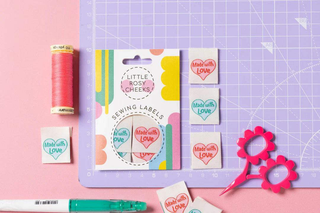 Made with Love sewing labels by Little Rosy Cheeks