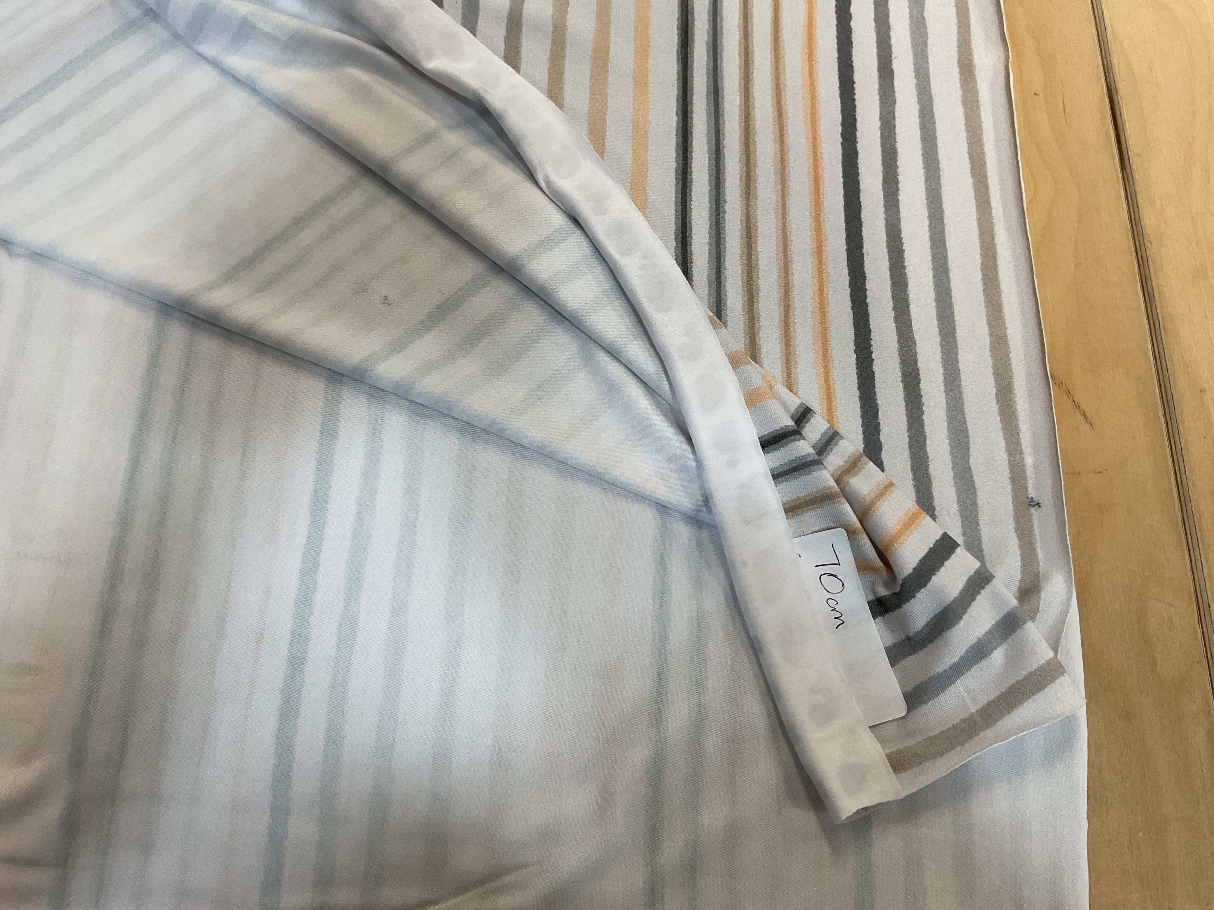 REMNANT  -  (FLAWED) 70cm natural stripe jersey