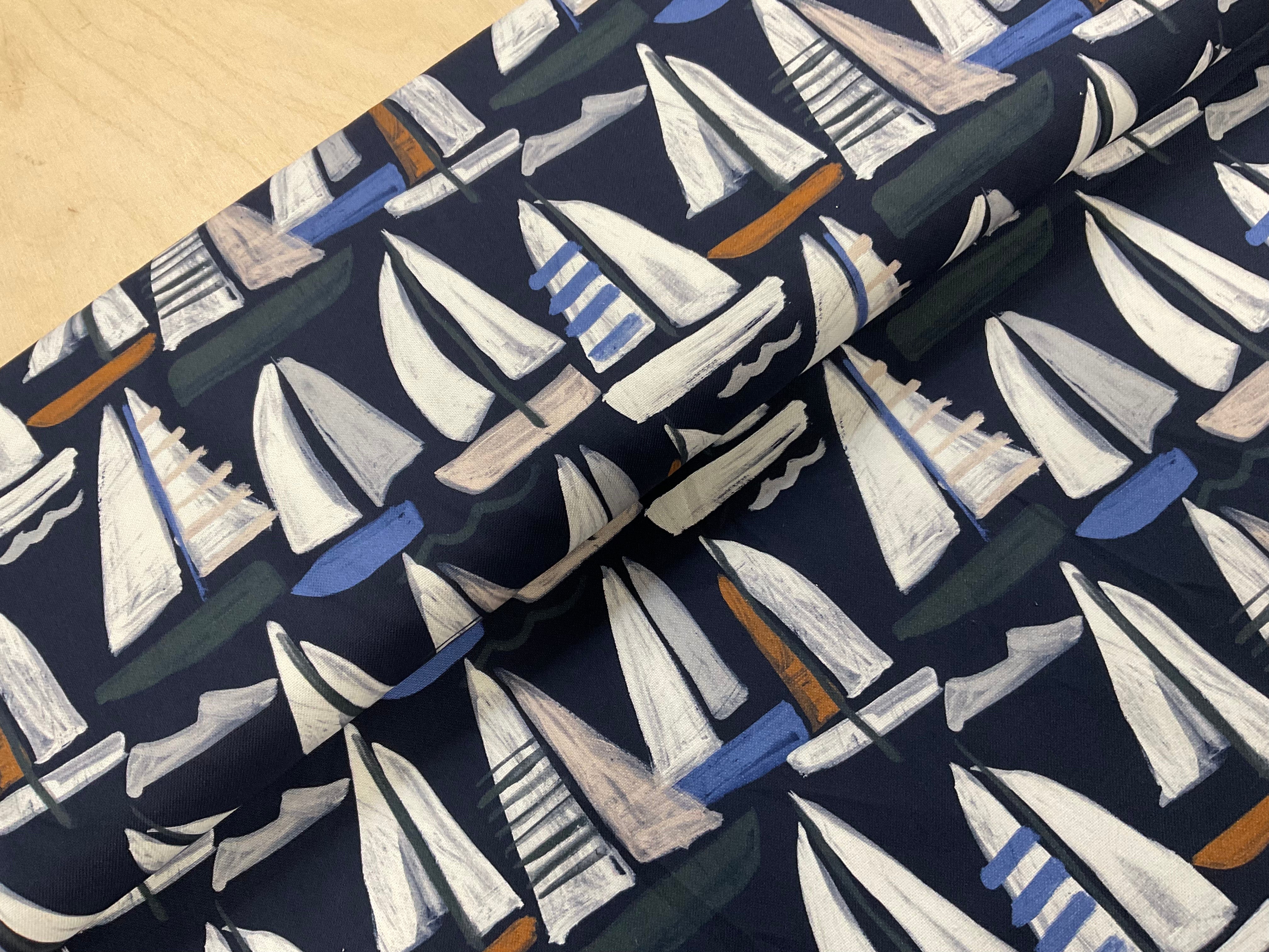 Noodlehead Poolside Tote Kit - Sailboats Fabric