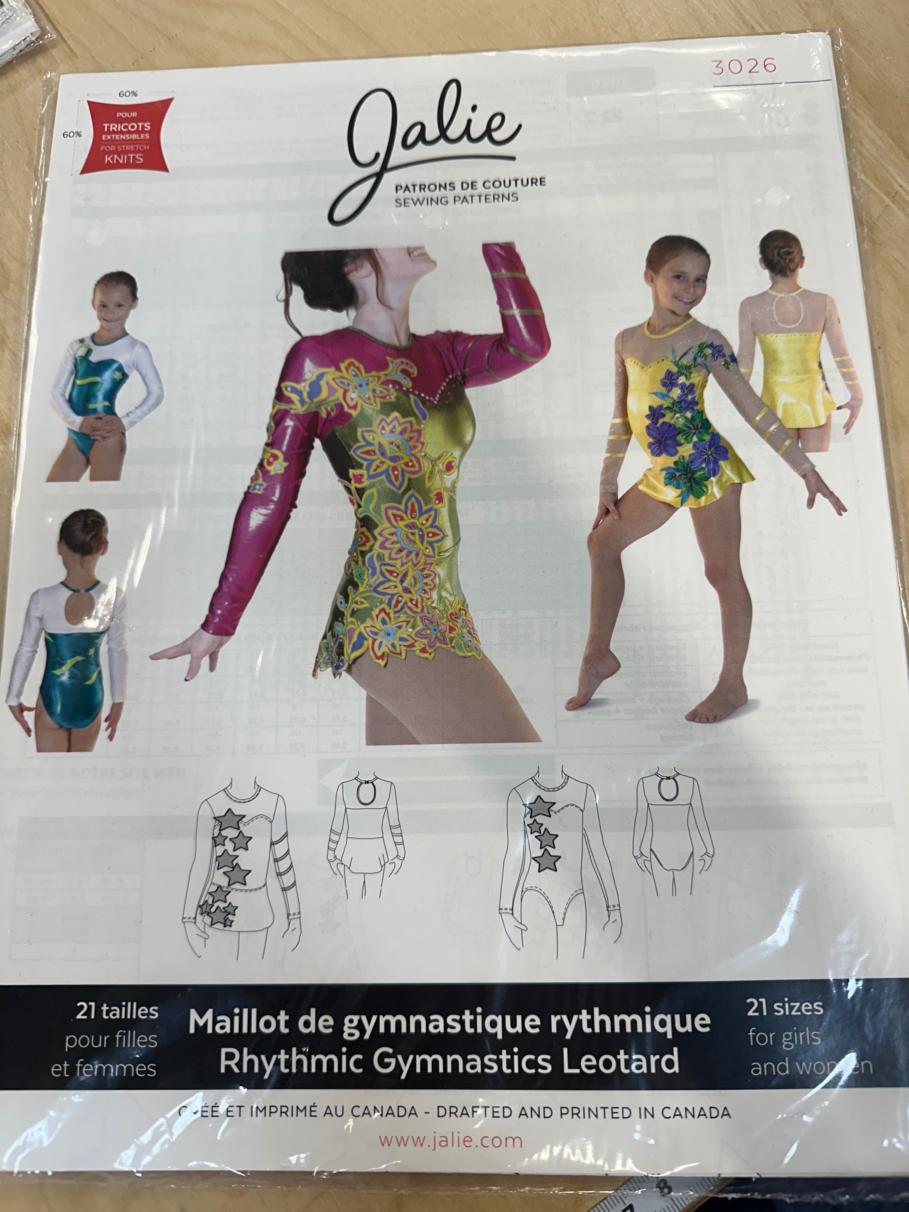Rhythmic Gymnastics Leotard JALIE Women and Girls Sewing Pattern