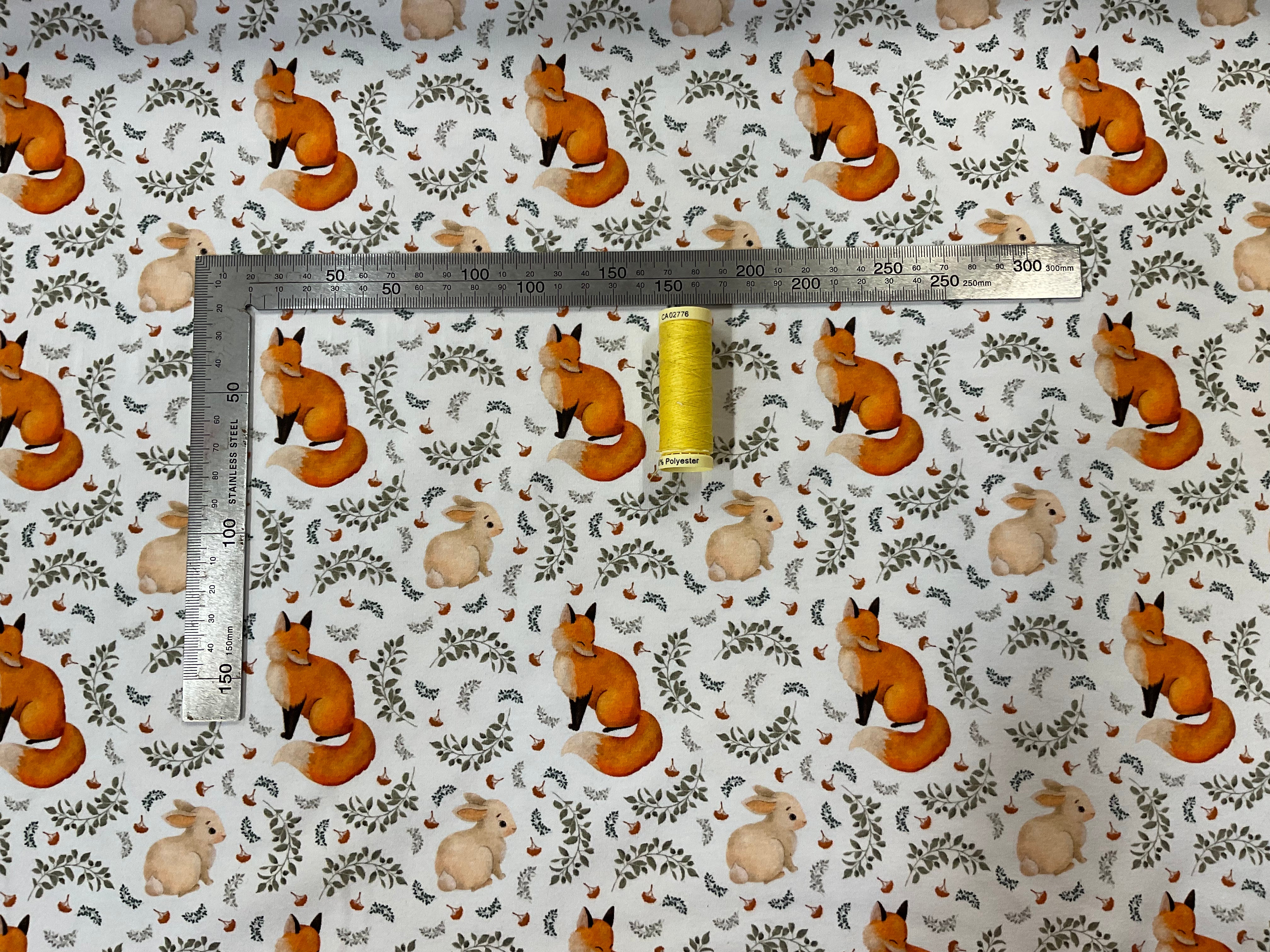 Fox and Bunny Cotton Jersey Fabric