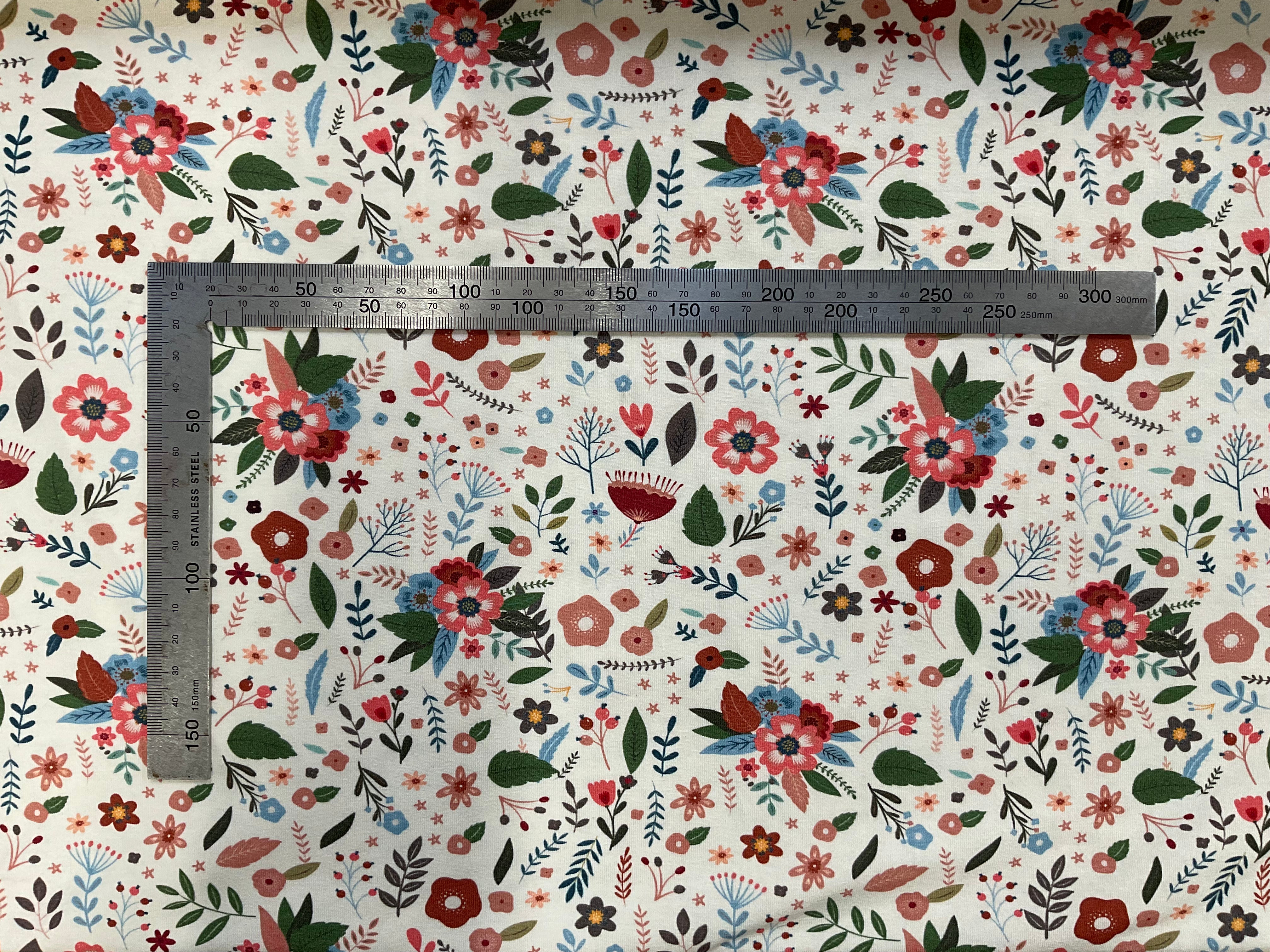 Flower Field Cotton Jersey Fabric