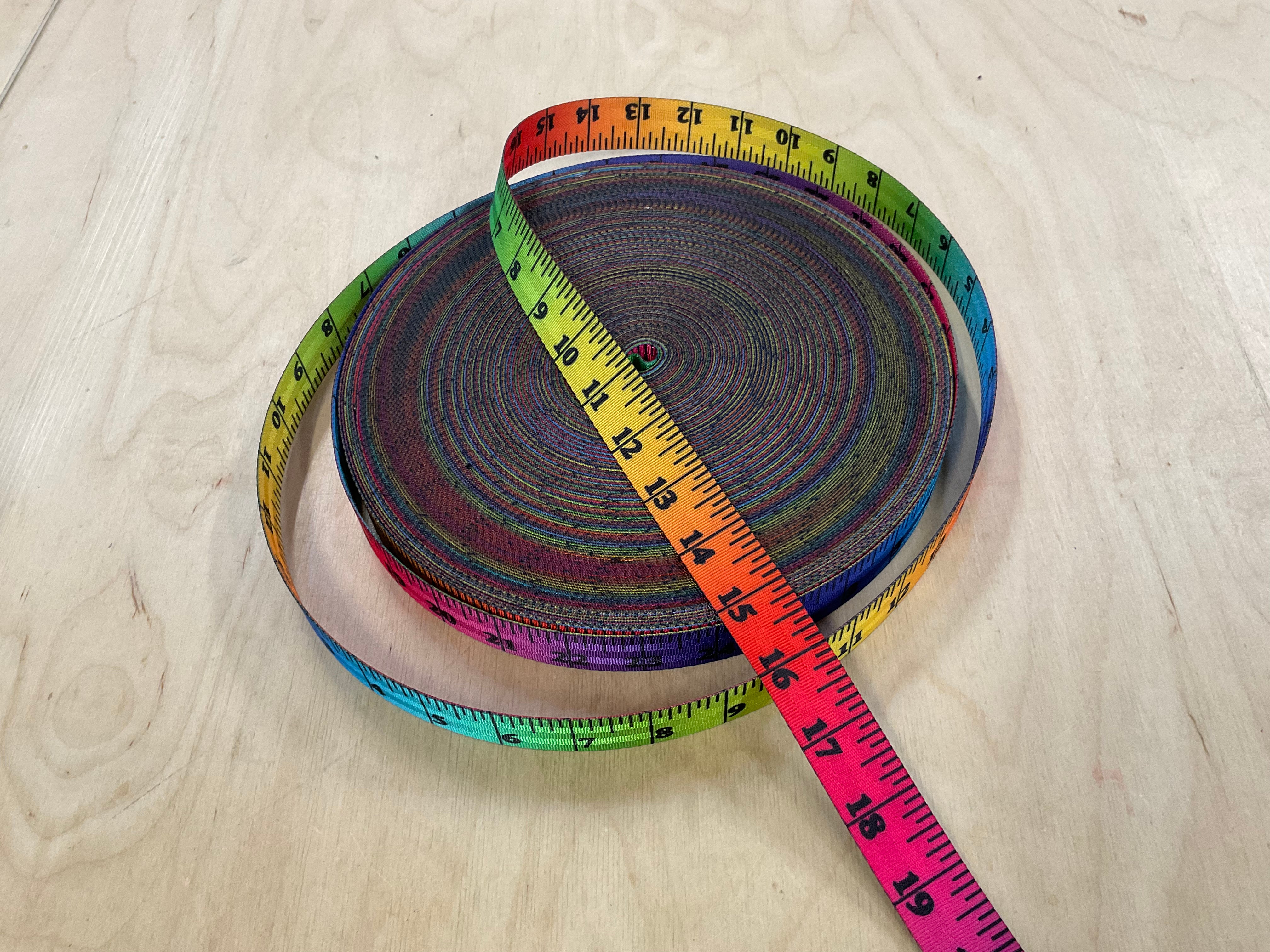 Rainbow Inches Measuring Tape 25mm Seatbelt Webbing Tape