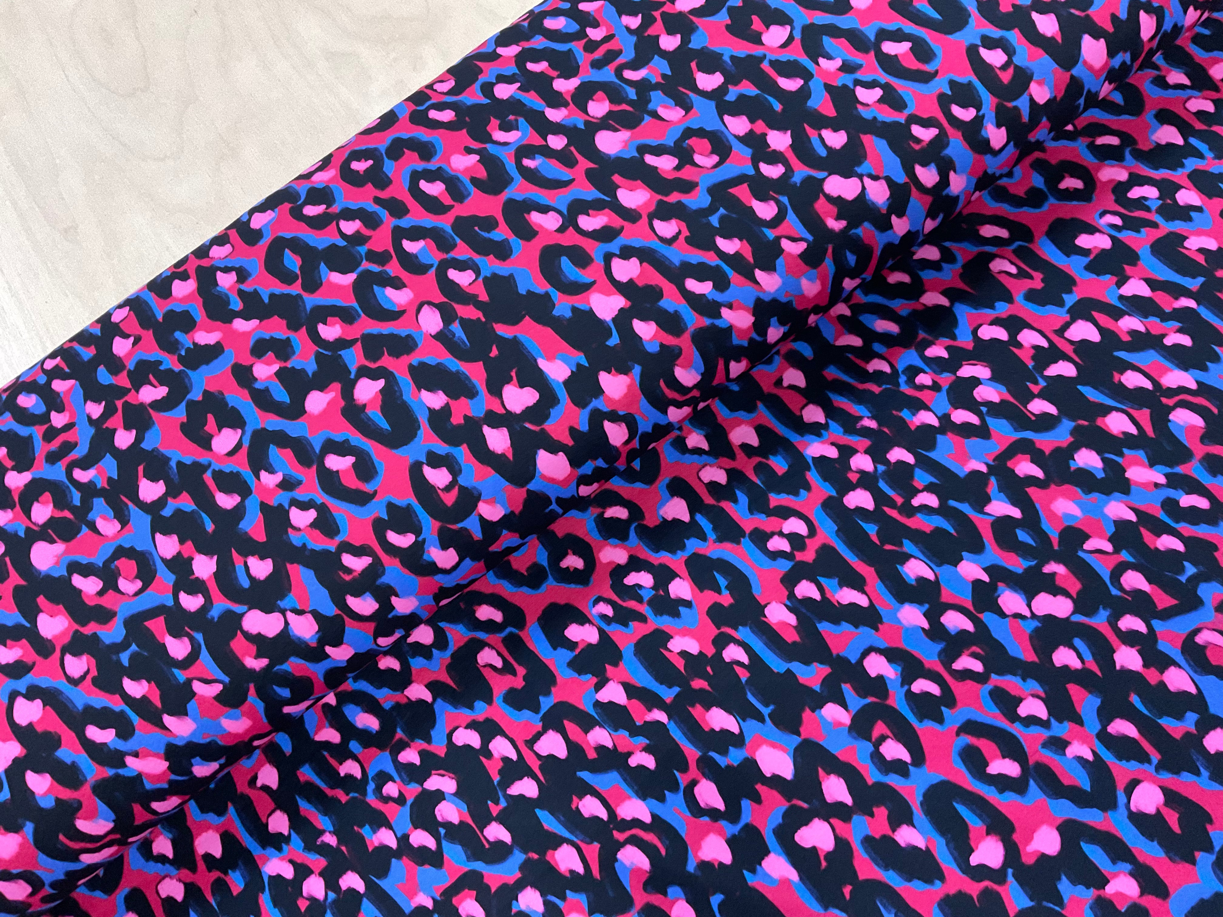 Painted Animal Print Brushed Athletic Fabric